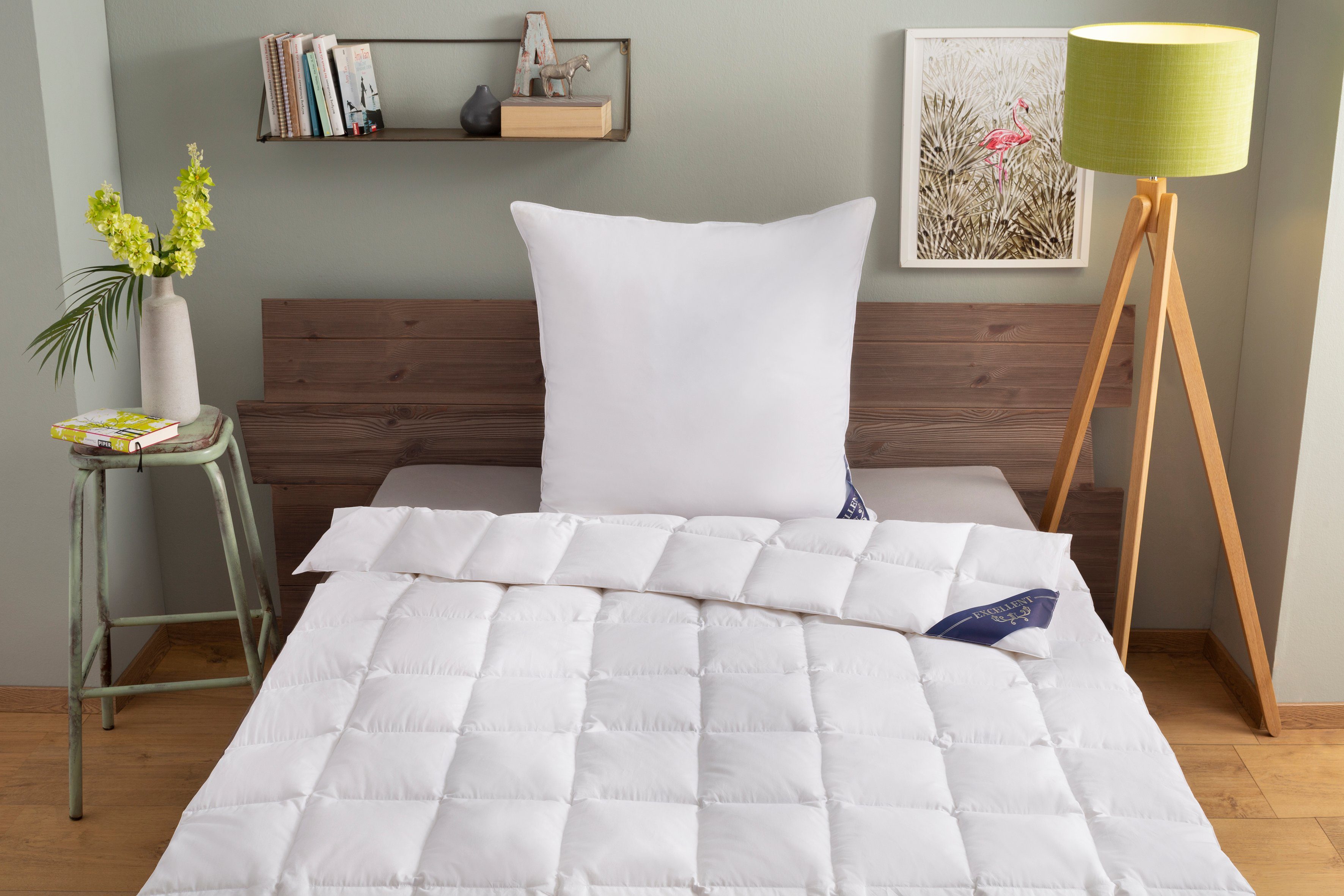 Excellent Donzen dekbed + 3-kamer-hoofdkussen Wenen (voordeelset) dekbedden wit