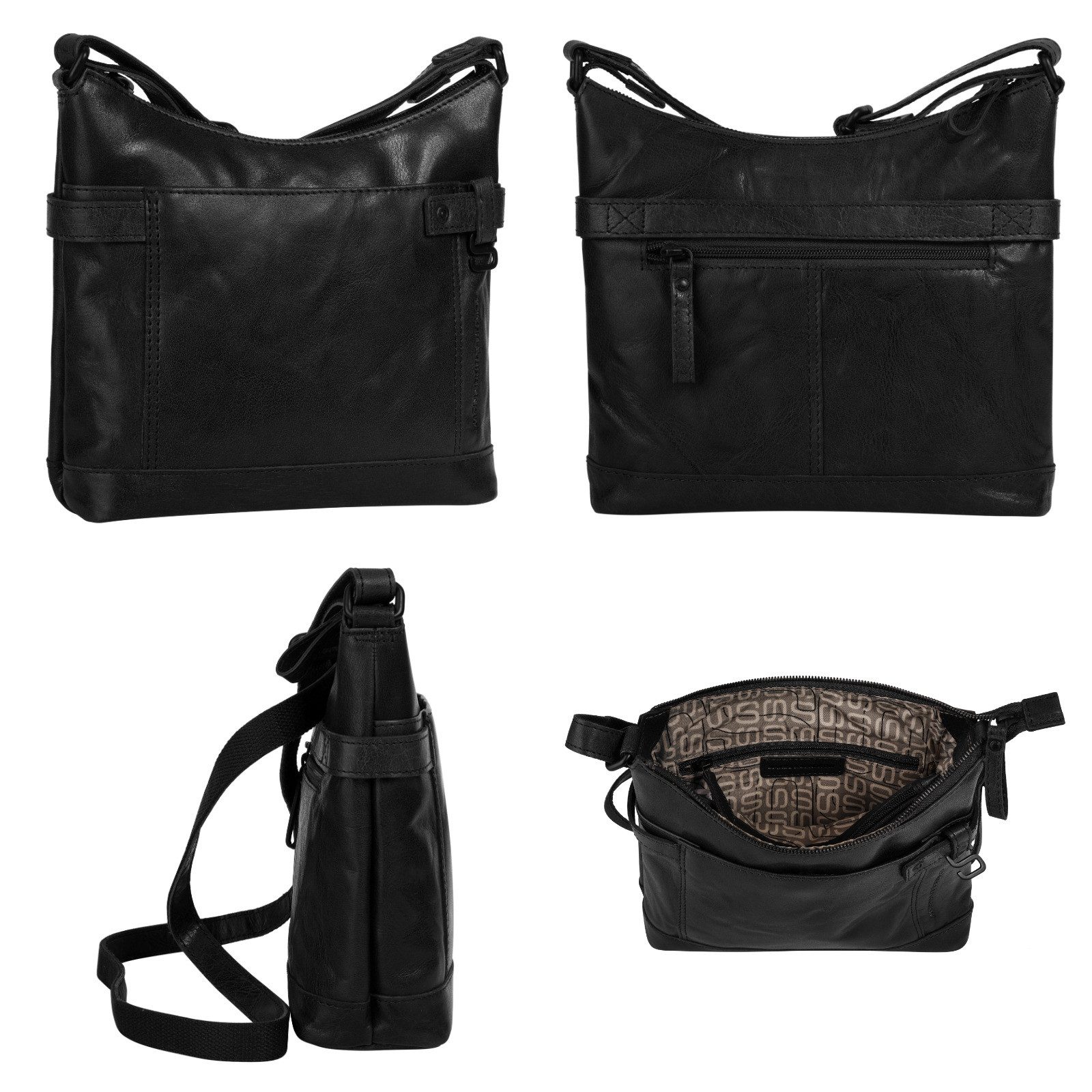 Spikes & Sparrow Schoudertas echt leder