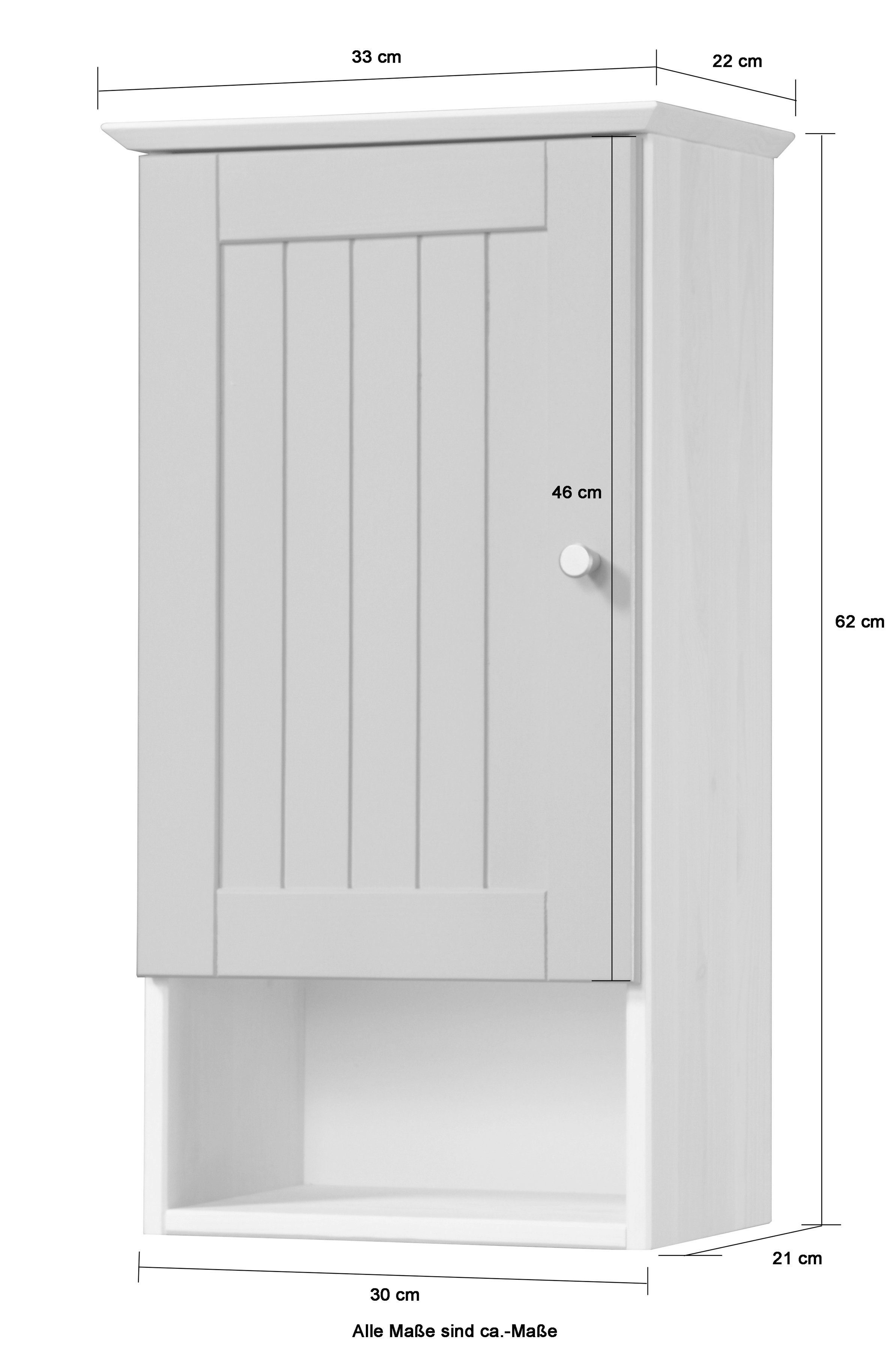 welltime Hangend kastje Venezia rustiek Badkamermeubel van massief hout, breedte 33 cm