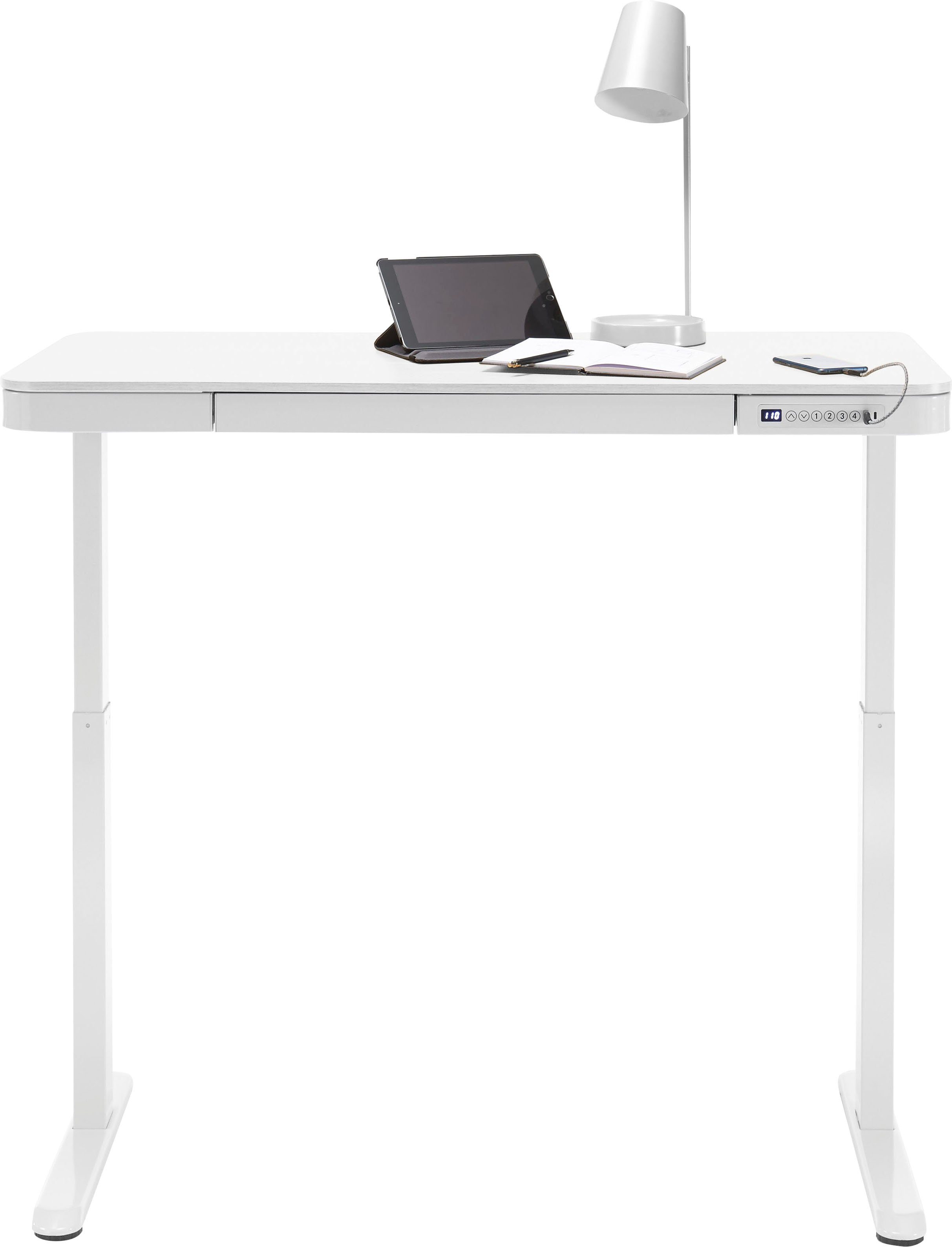 MCA furniture Bureau Barco elektrisch in hoogte verstelbaar van 72-122 cm, breedte 120 cm