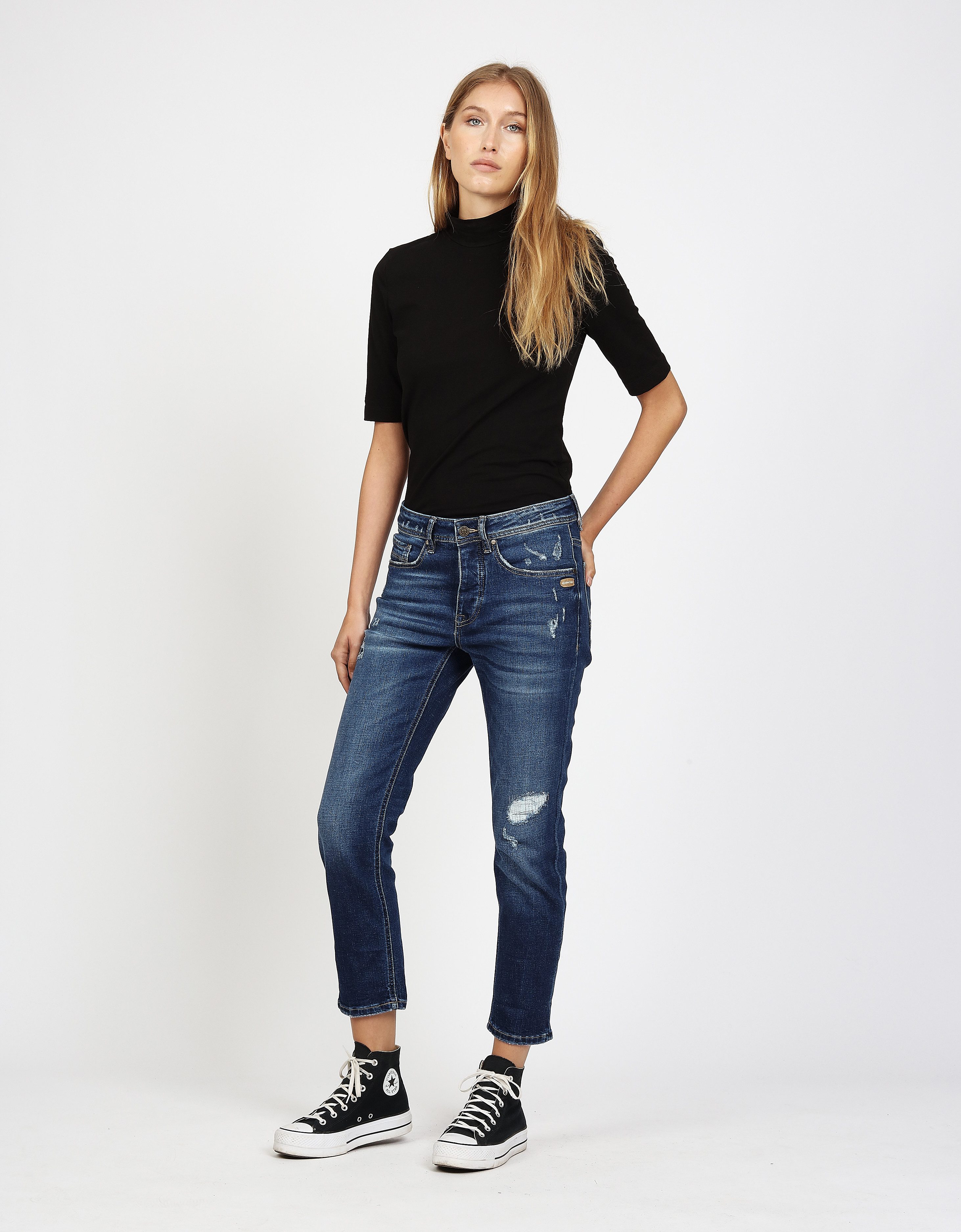 GANG Boyfriendjeans 94NICA CROPPED met rechte en verkorte broekspijpen
