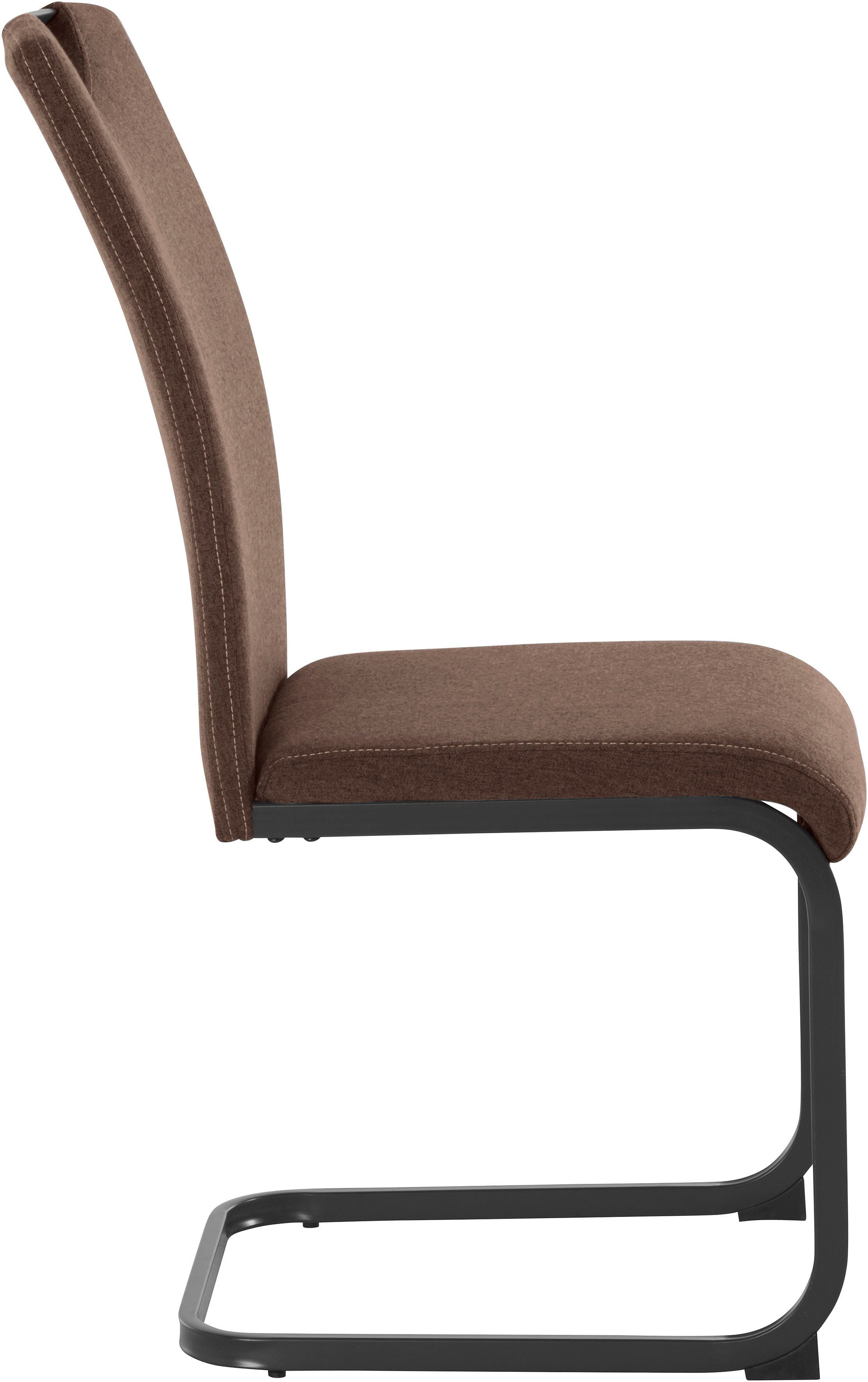 Homexperts Eetkamerstoel Viva (set van 2 of 4), overtrekstof in weefstof, metalen frame in antraciet (set)