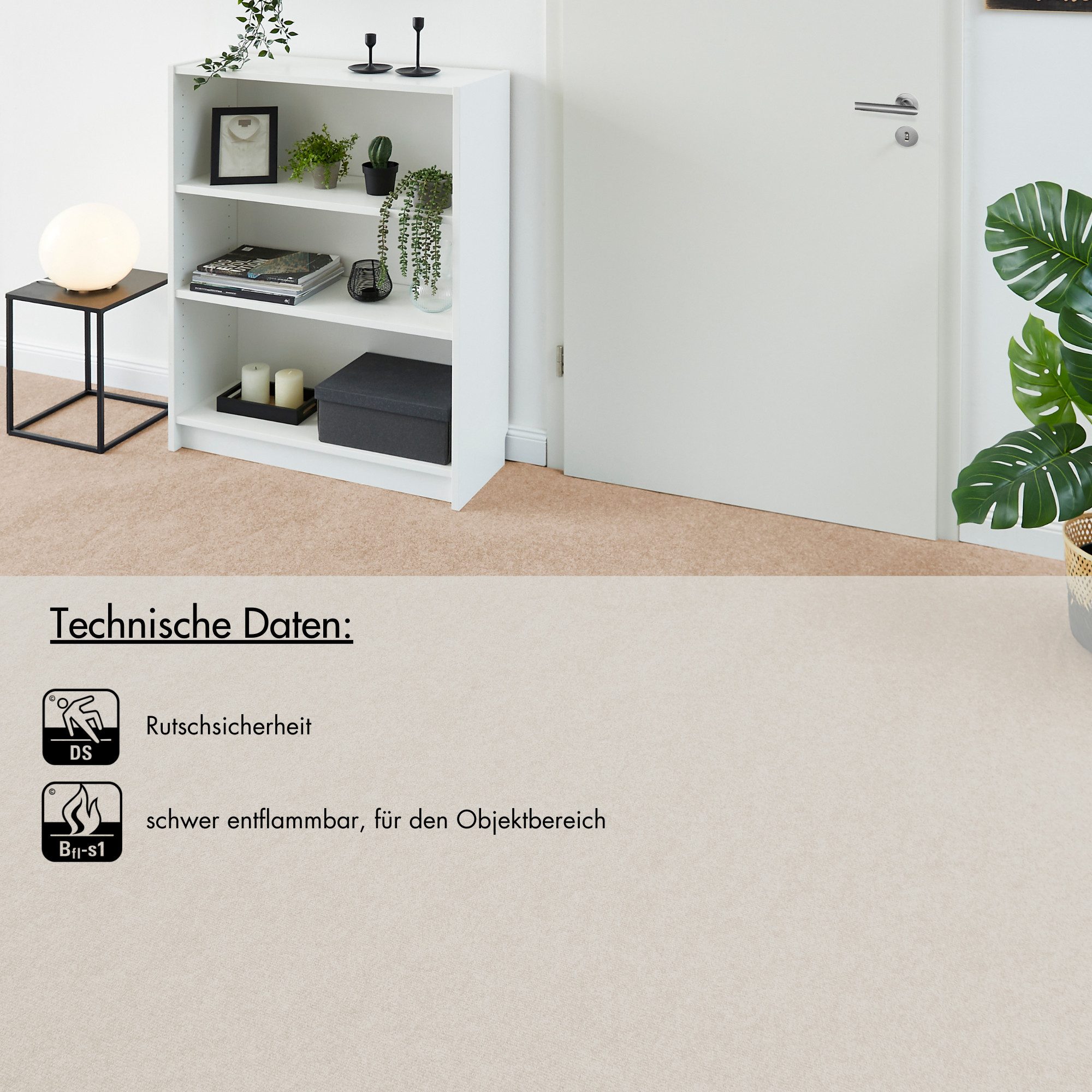 Andiamo Tapijt Milo, naaldvilt, Made in Belgium Uni kleuren, breedte 100 cm of 200 cm, woonkamer, slijtvast (1 stuk)