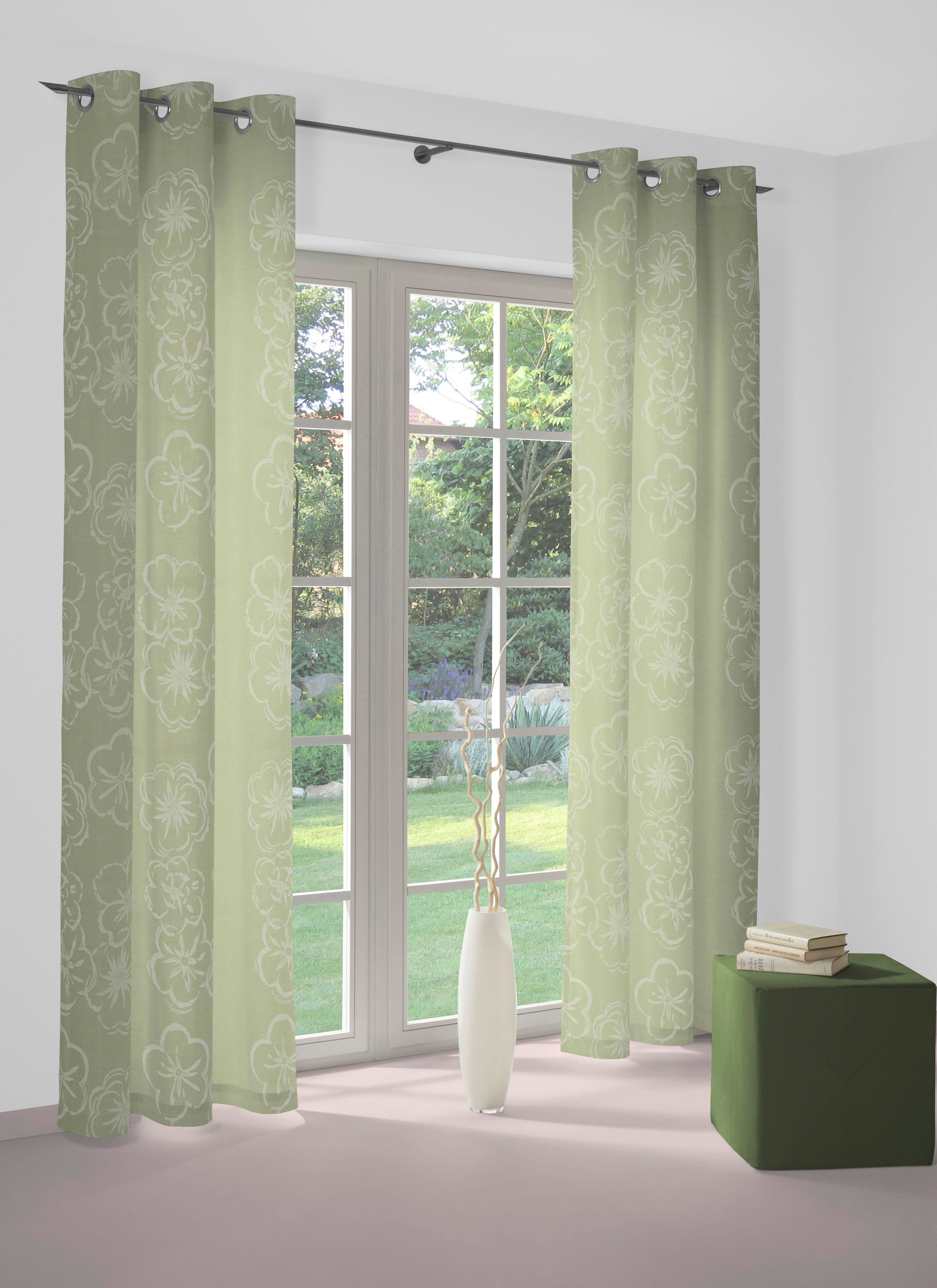 Wirth Gordijn Dangard (1 stuk) kant & klaar gordijnen maat hxb: 225x135 cm groen