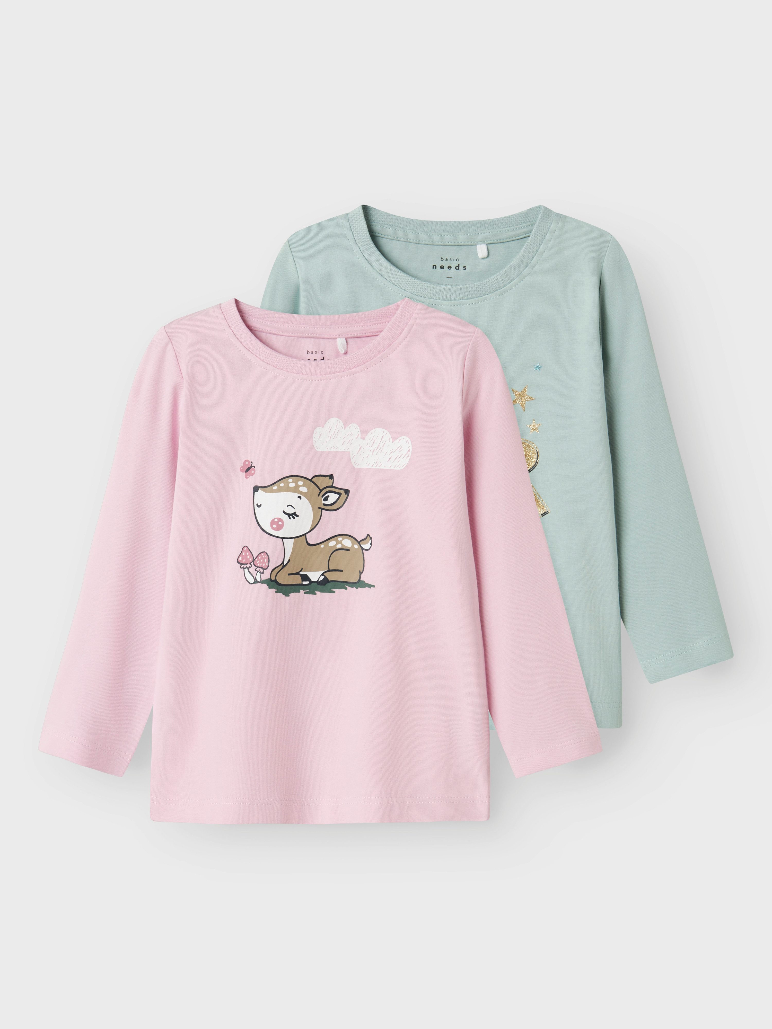 Name It Shirt met lange mouwen NMFVIX 2P LS TOP (2-delig, Set van 2)