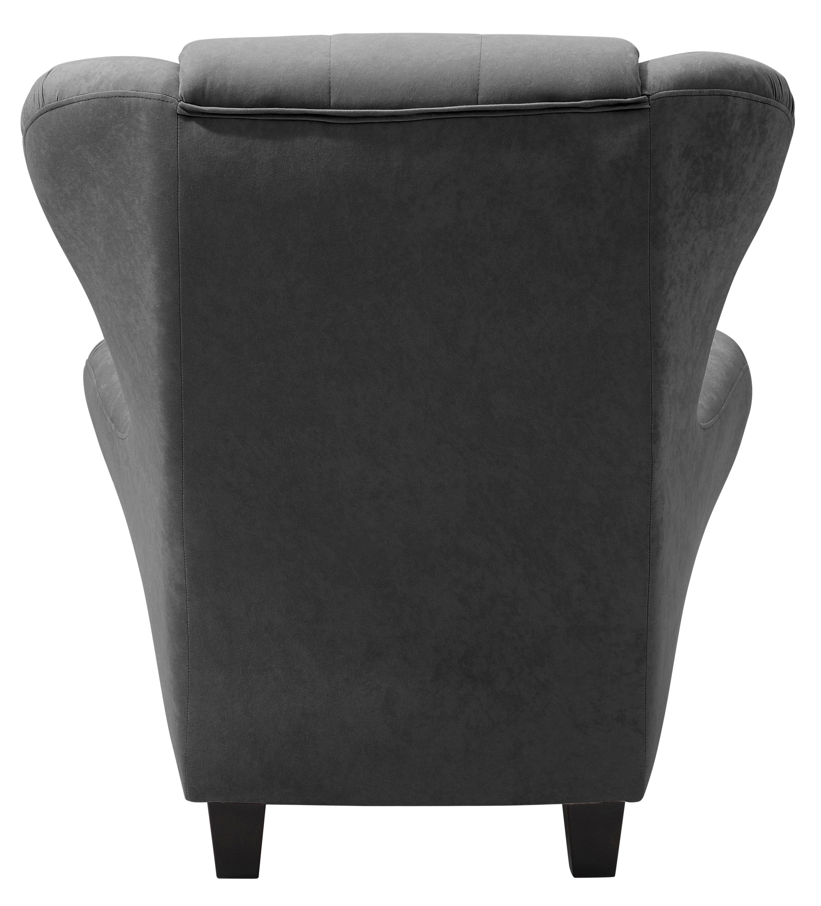 Home affaire Oorfauteuil Alexander incl. hocker, met stiksels, in vele kleuren (2 stuks)