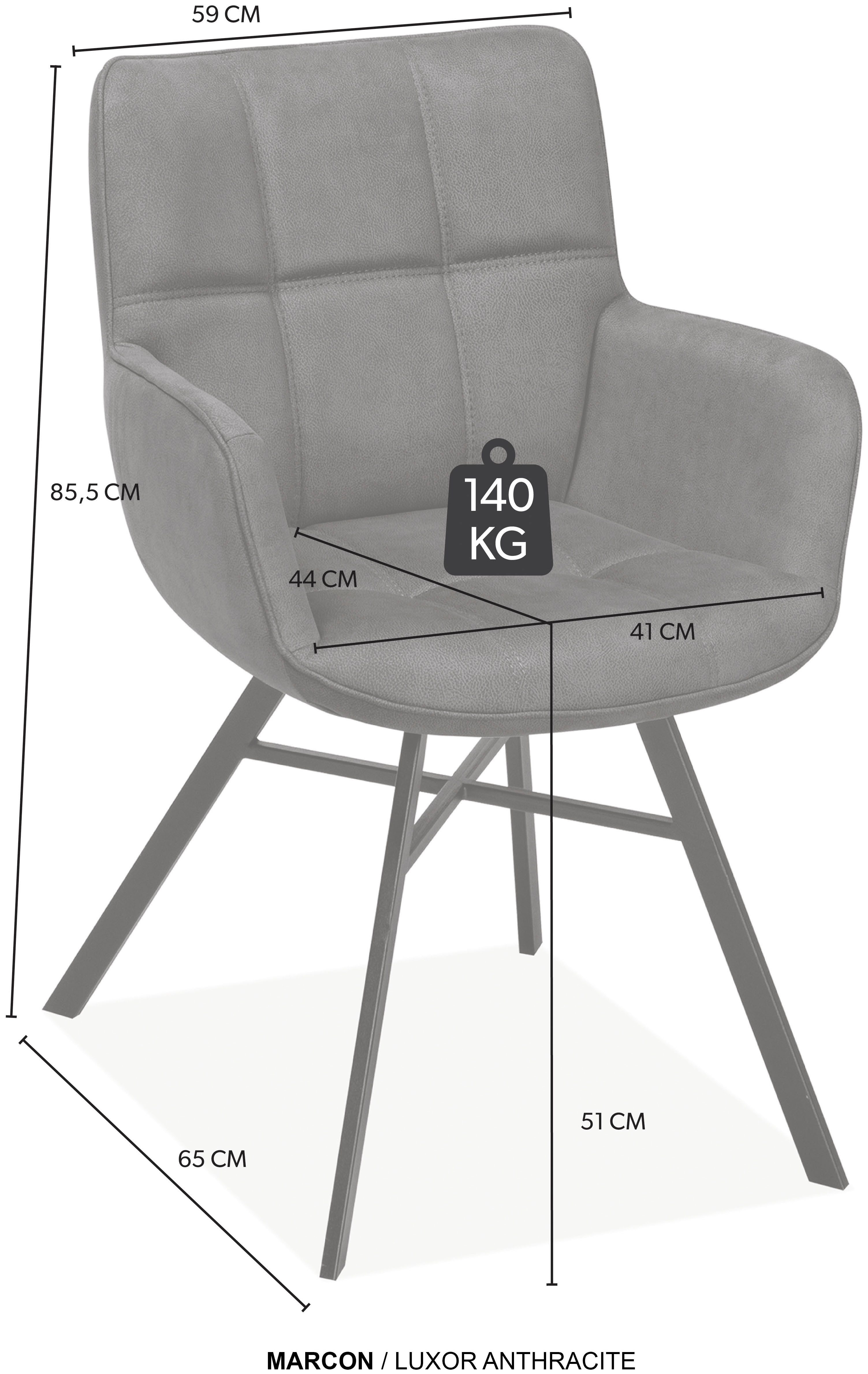 OMG Design Stoel met armleuningen Marcon Eetkamerstoel, onderhoudsvriendelijke bekleding
