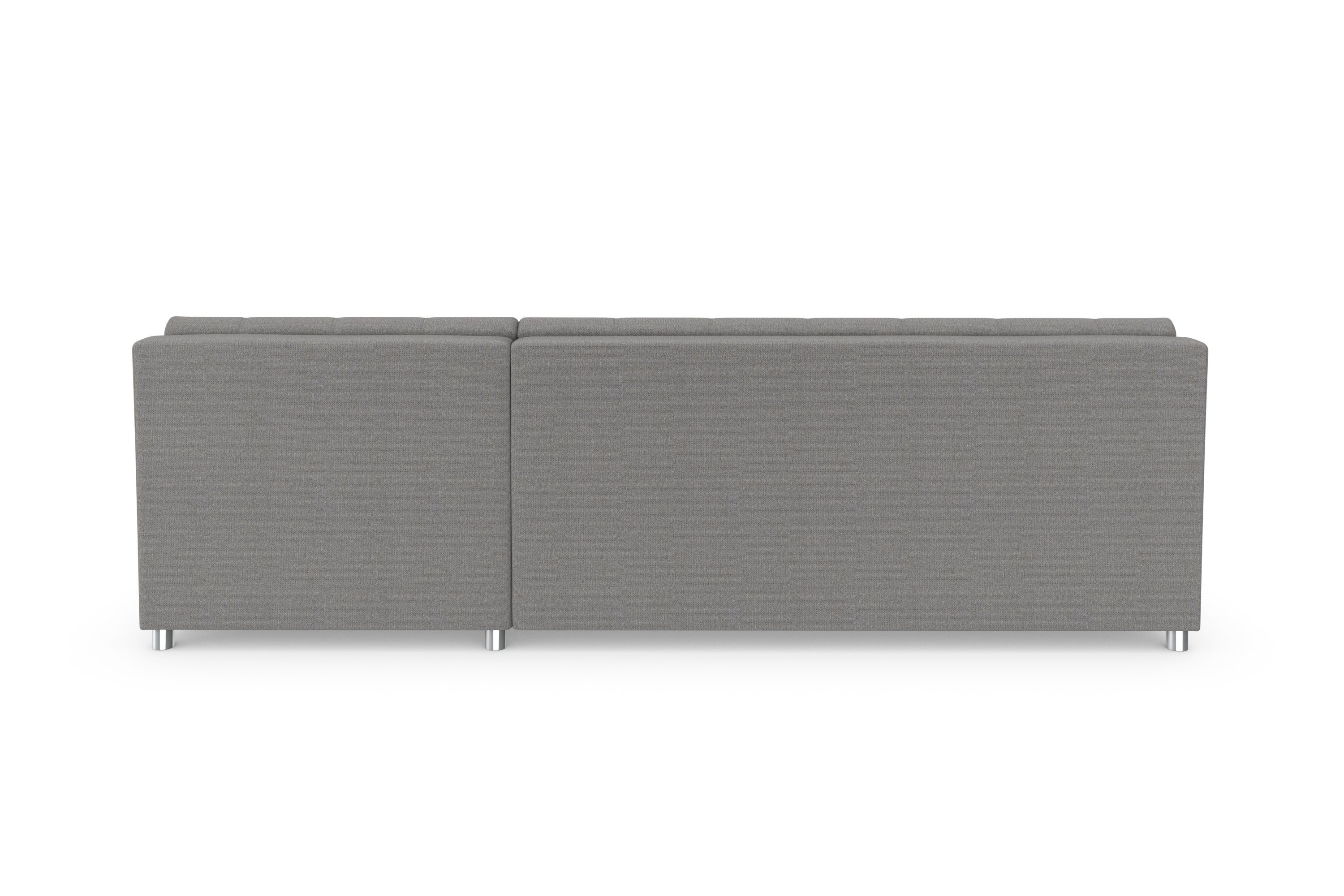 DOMO collection Hoekbank Treviso veel bekledingen, ook in cord, L-vorm, B/D/H: 267/80/83 cm optioneel met slaapbank functie, incl. sierkussens, hoogwaardig doorgestikt patroon