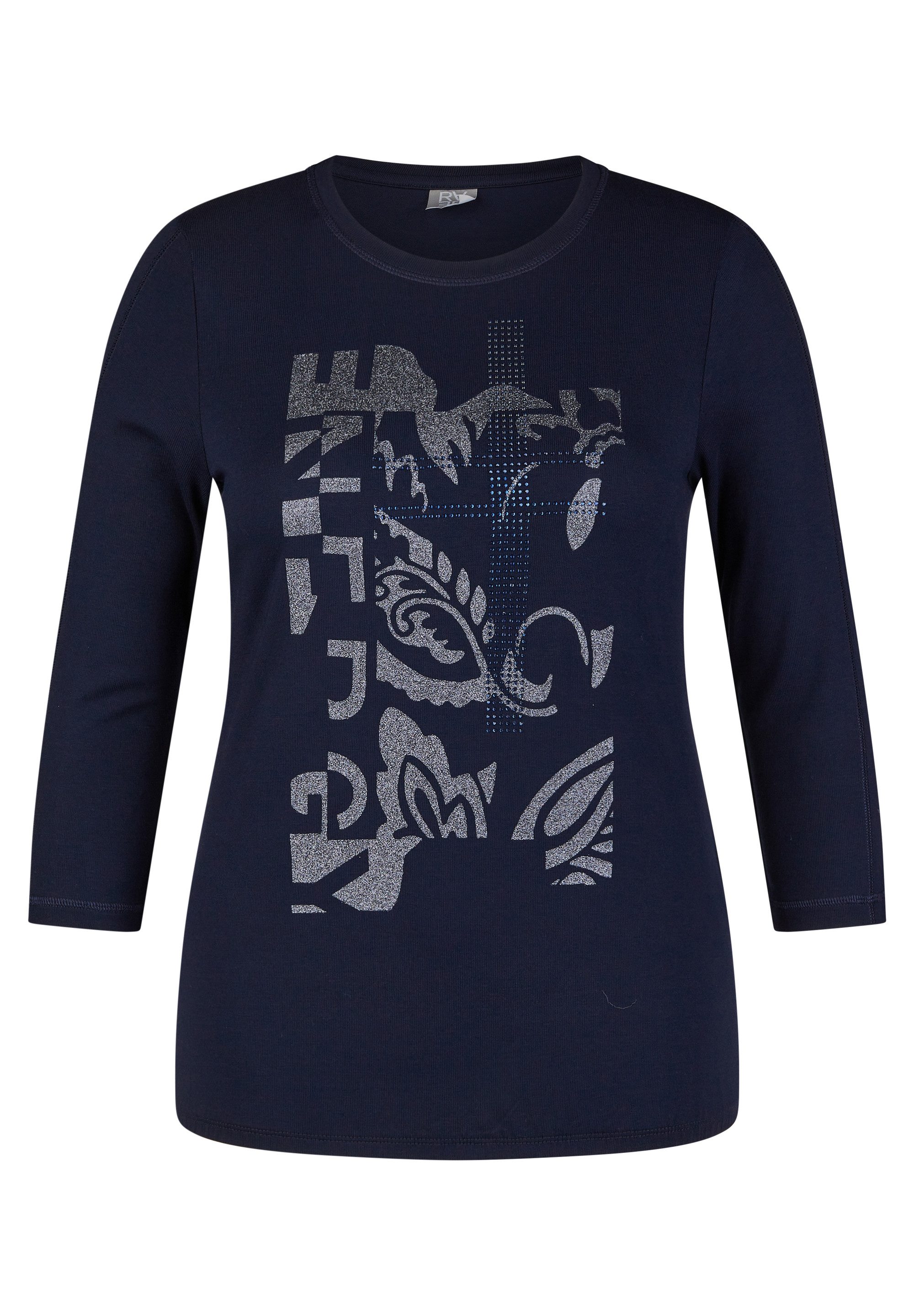 Rabe Shirt met 3/4 mouwen met glanzende frontprint