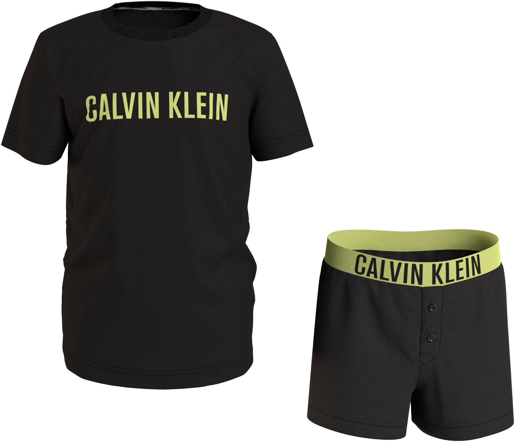 Calvin Klein shortama zwart Jongens Katoen Ronde hals Logo 164-176