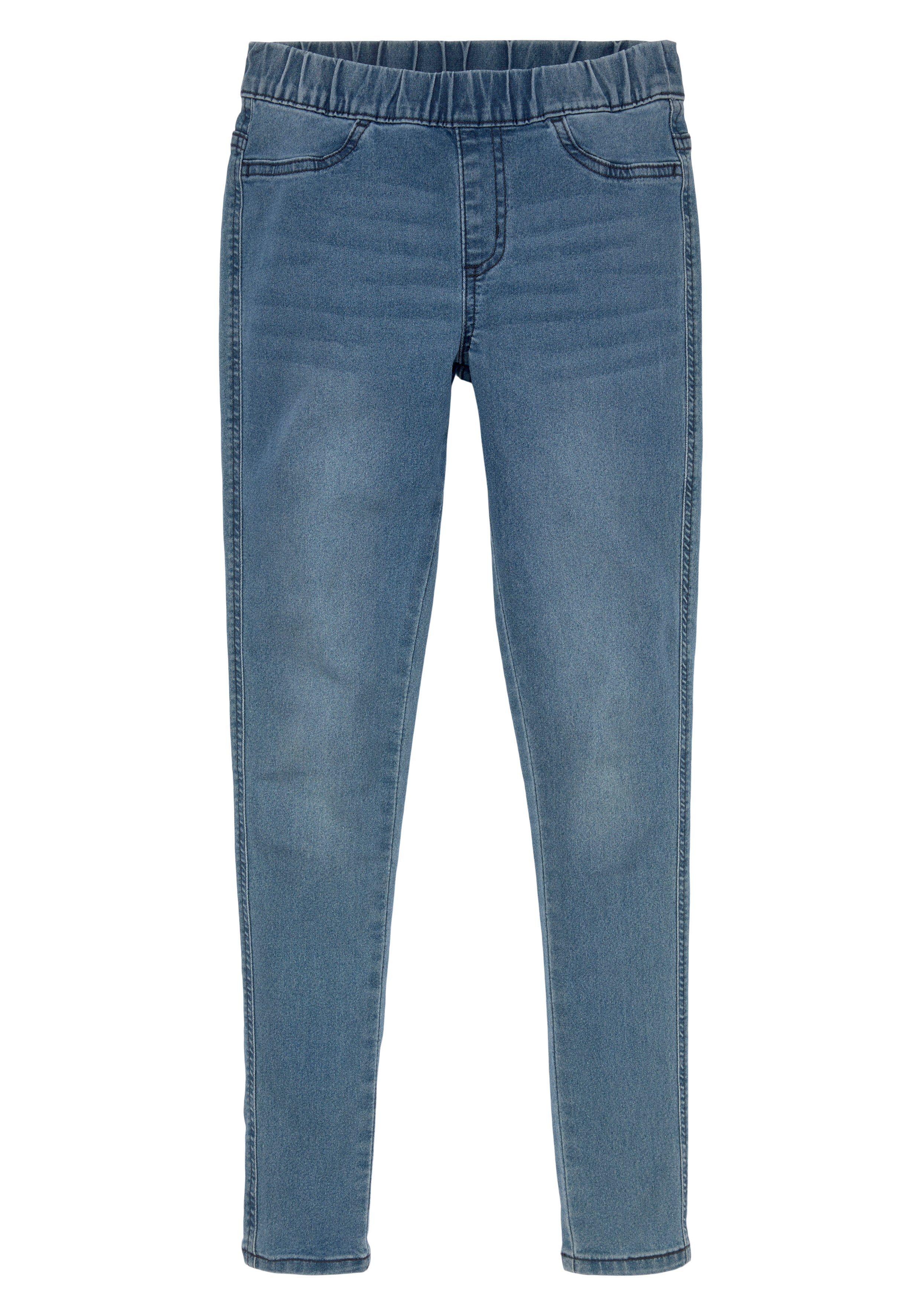 KIDSWORLD Jeggings Stretch jeans with slim leg smalle broekpasvorm, met elastiek, lang, met opgestikte zakken