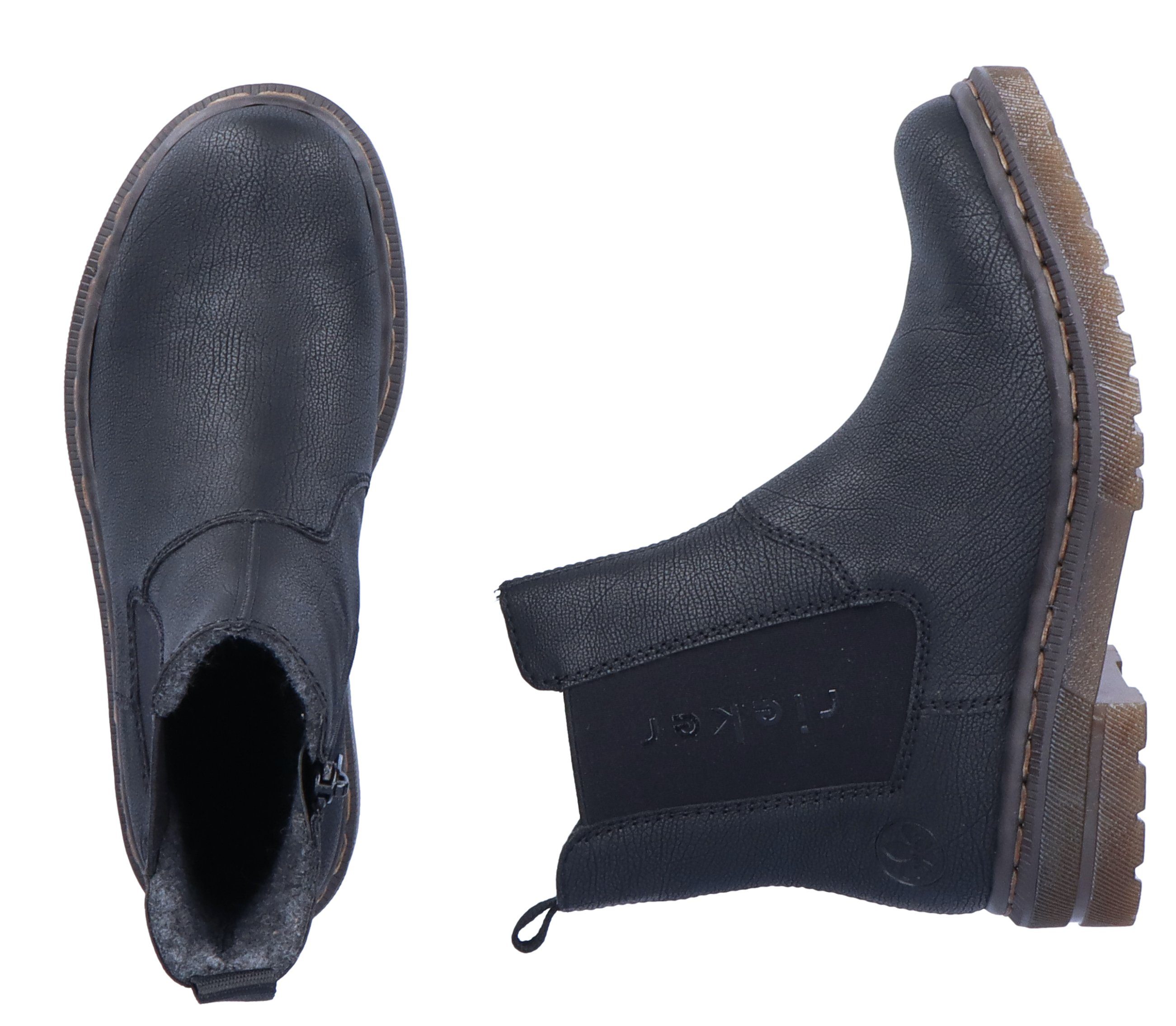 Rieker Chelsea-boots met logo-opschrift aan de stretchinzet