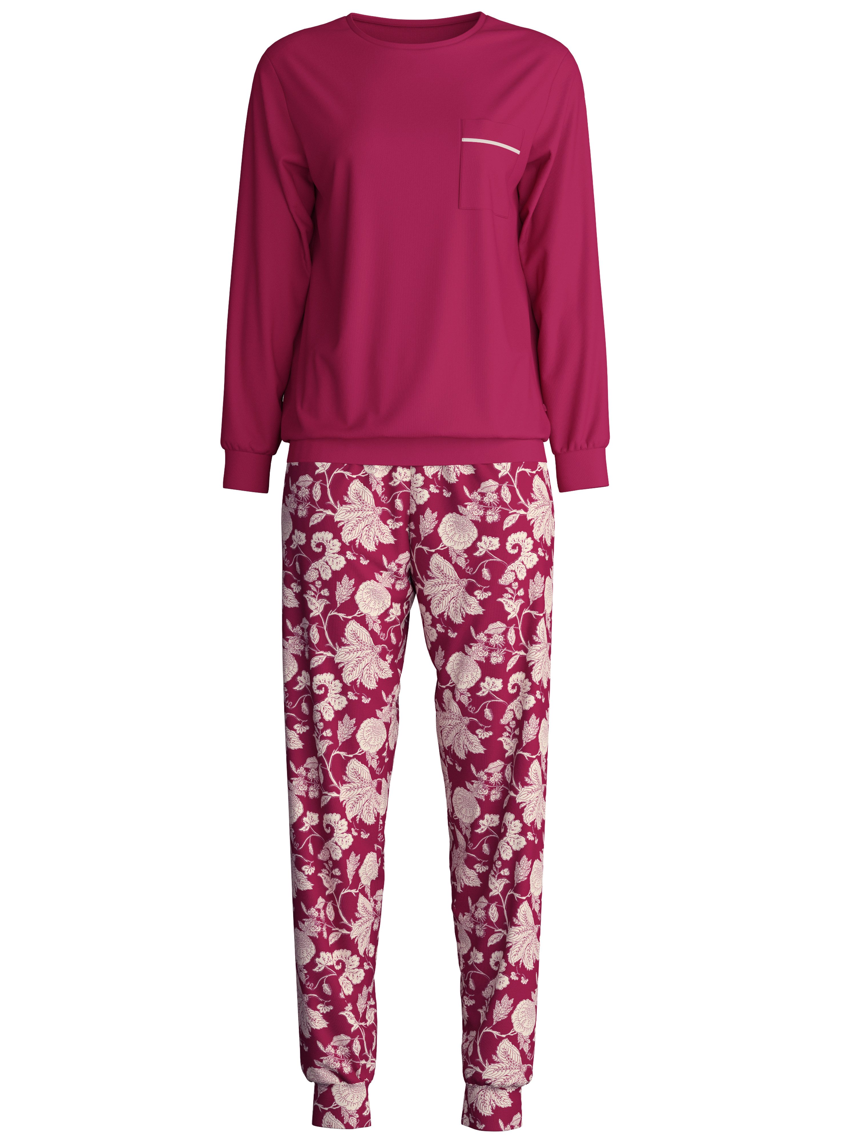 CALIDA Pyjama Sweet Dreams Lange mouw, ronde hals, interlock-kwaliteit, zacht, comfortabel (2-delig)