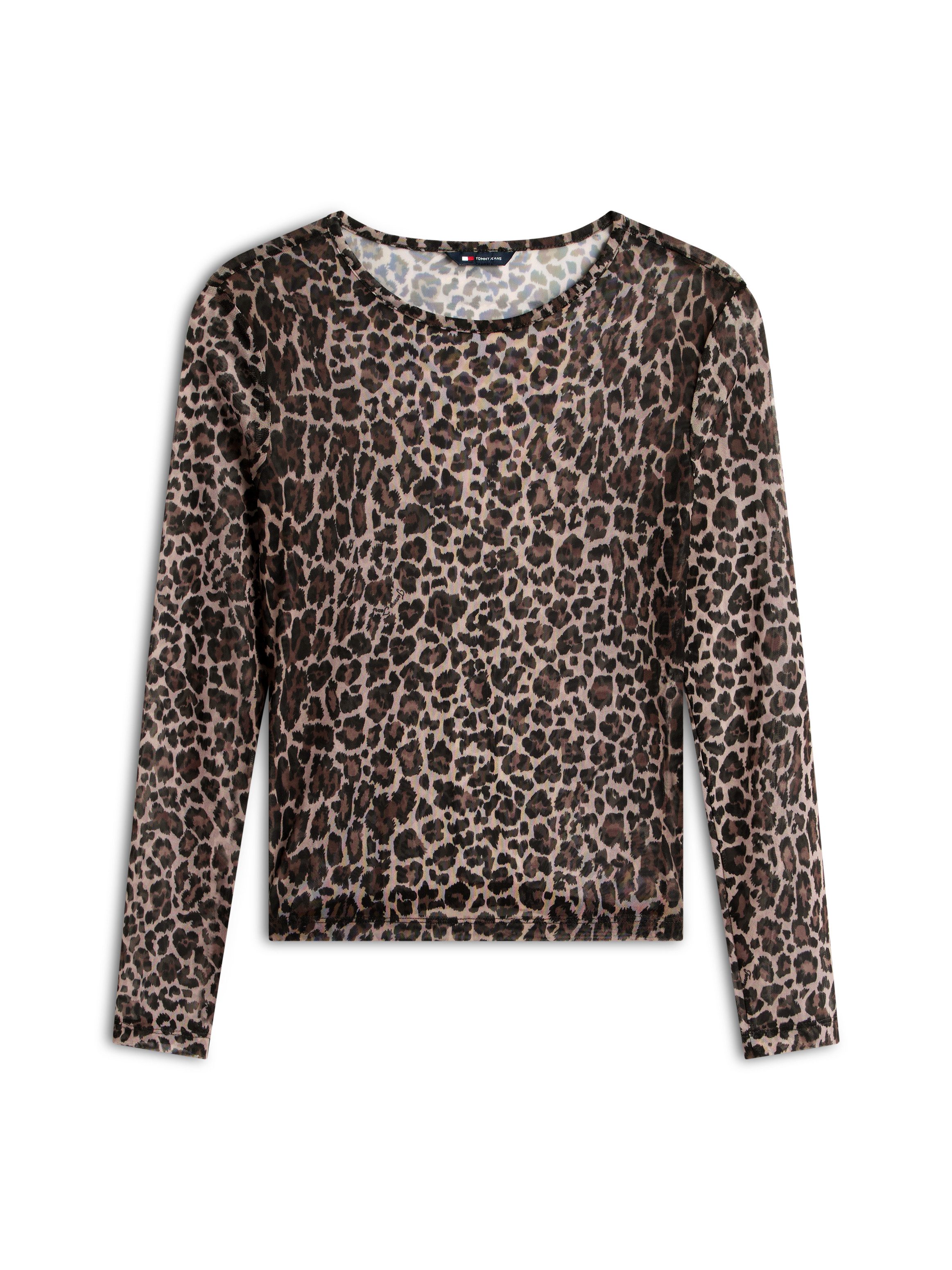 TOMMY JEANS Shirt met lange mouwen TJW SLIM AOP MESH LS TOP EXT
