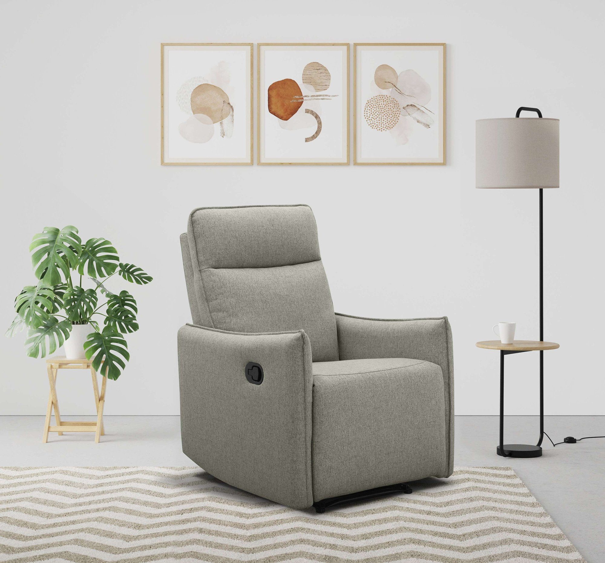 Dorel Home Relaxfauteuil Lugo, tv-fauteuil, woonkamerfauteuil met slaapfunctie tv-fauteuils maat Geweven stof groen