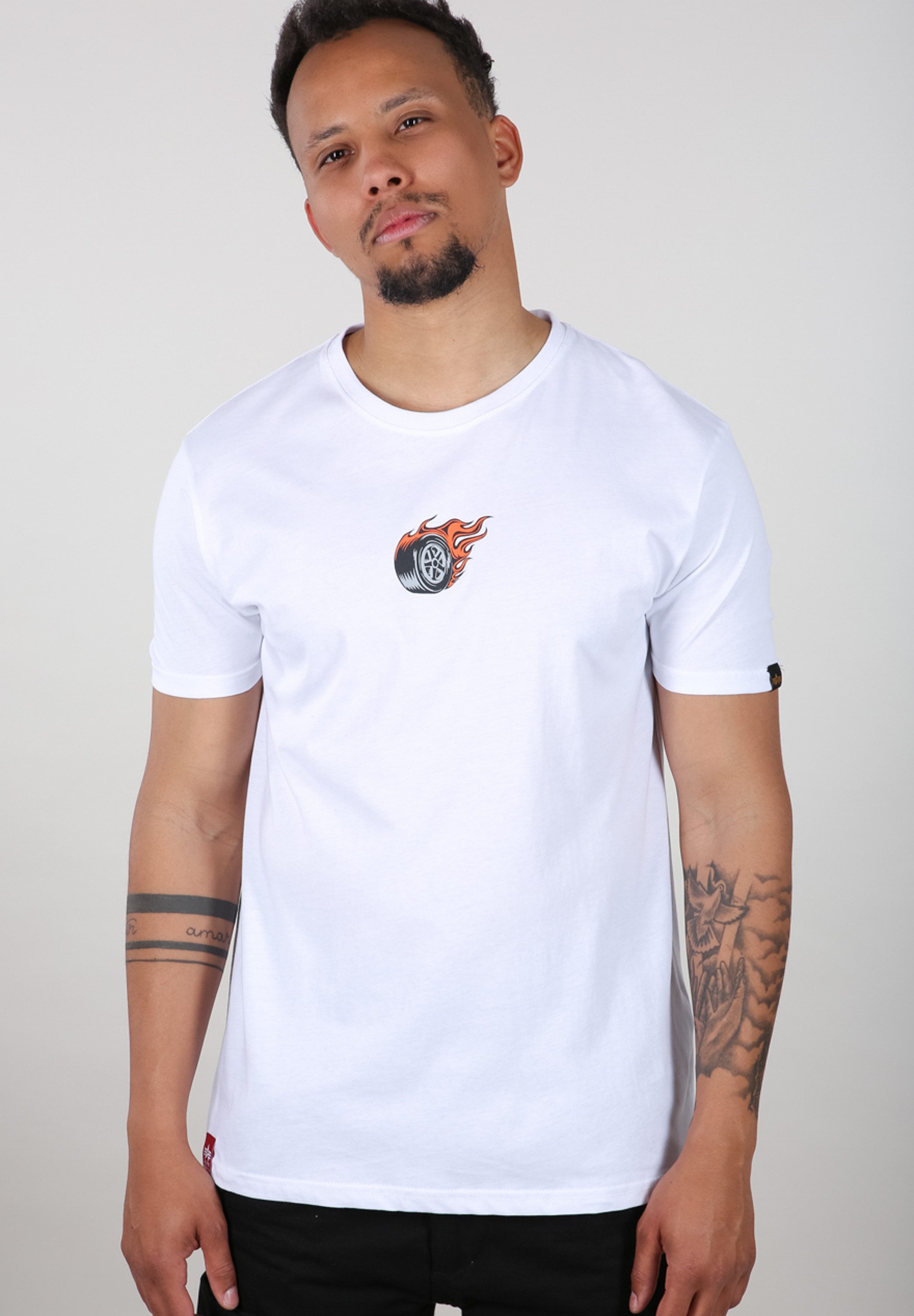 Alpha Industries Longsleeve Men T-Shirts Hot Wheels Back Print T