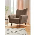 leonique fauteuil chiara met fijne stiksels in vele stofkwaliteiten en kleuren bruin