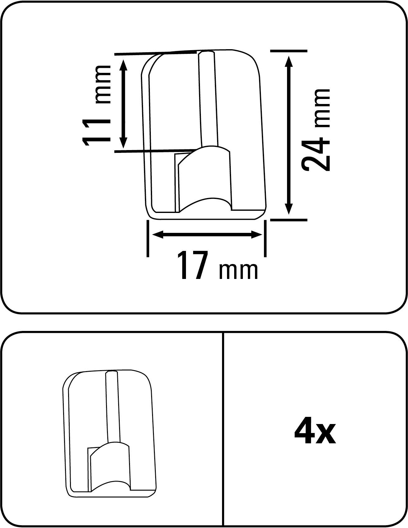 GARDINIA Gordijnroedehouder Serie gordijnroede plat ovaal ø 11 mm (set, 4 stuks)