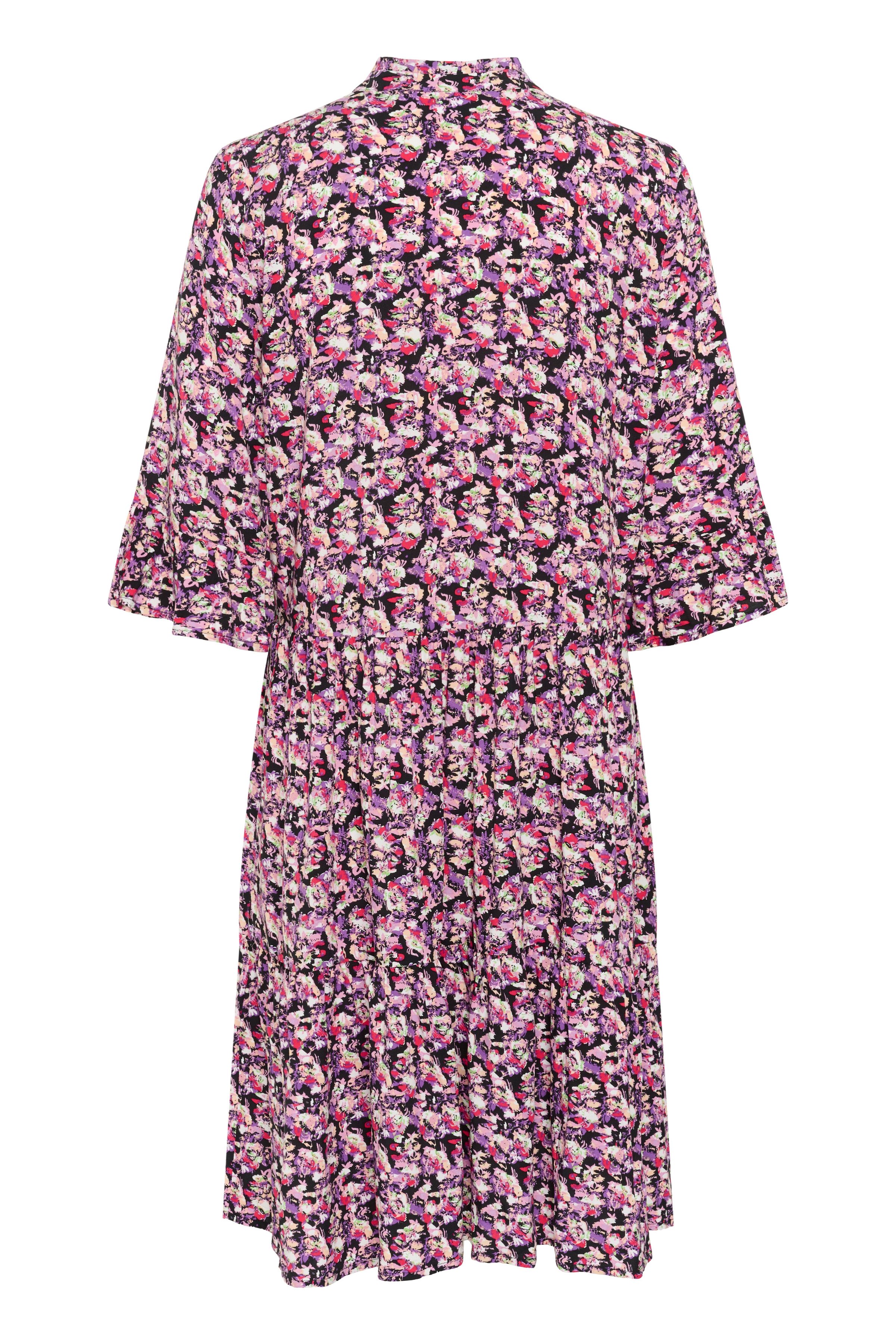 Saint Tropez Blousejurk EdaSZ dress met volants en 3/4 mouwen
