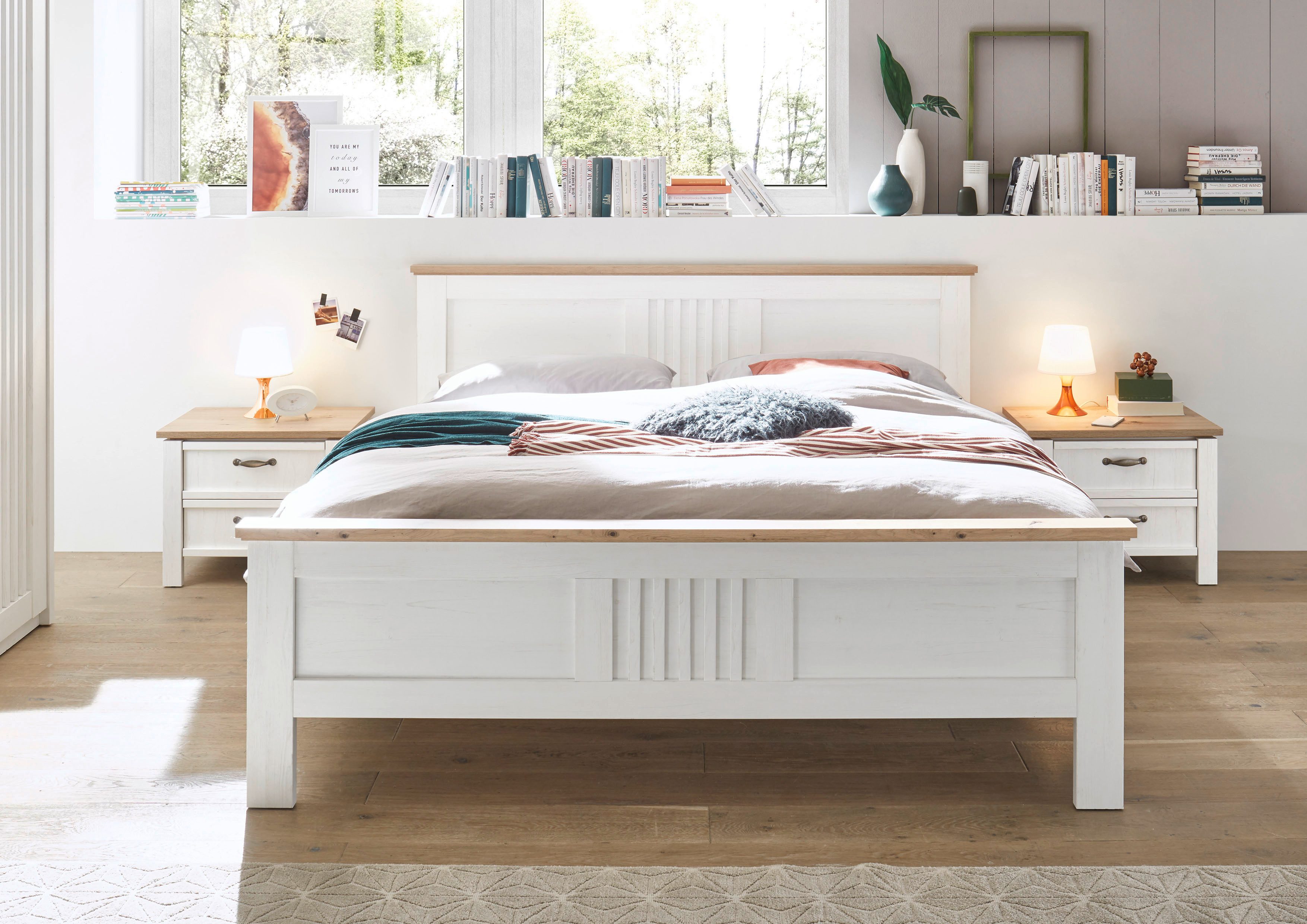 Schlafkontor Bedframe Trient Landhuisstijl, bed naar keuze in 2 afmetingen
