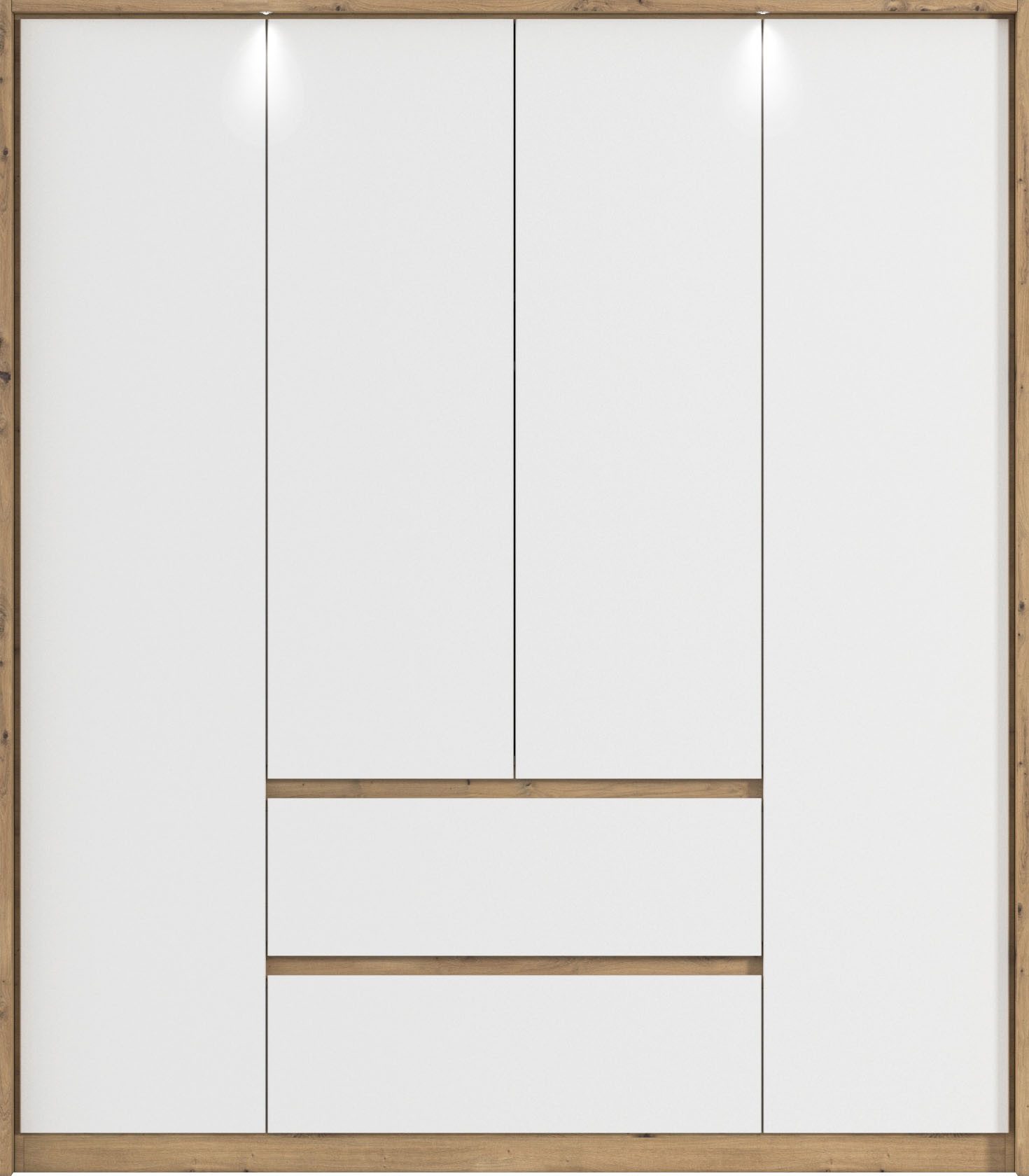rauch Draaideurkast Mainz met passe-partout optioneel met verlichting, buitendeuren met push-to-openfunctie