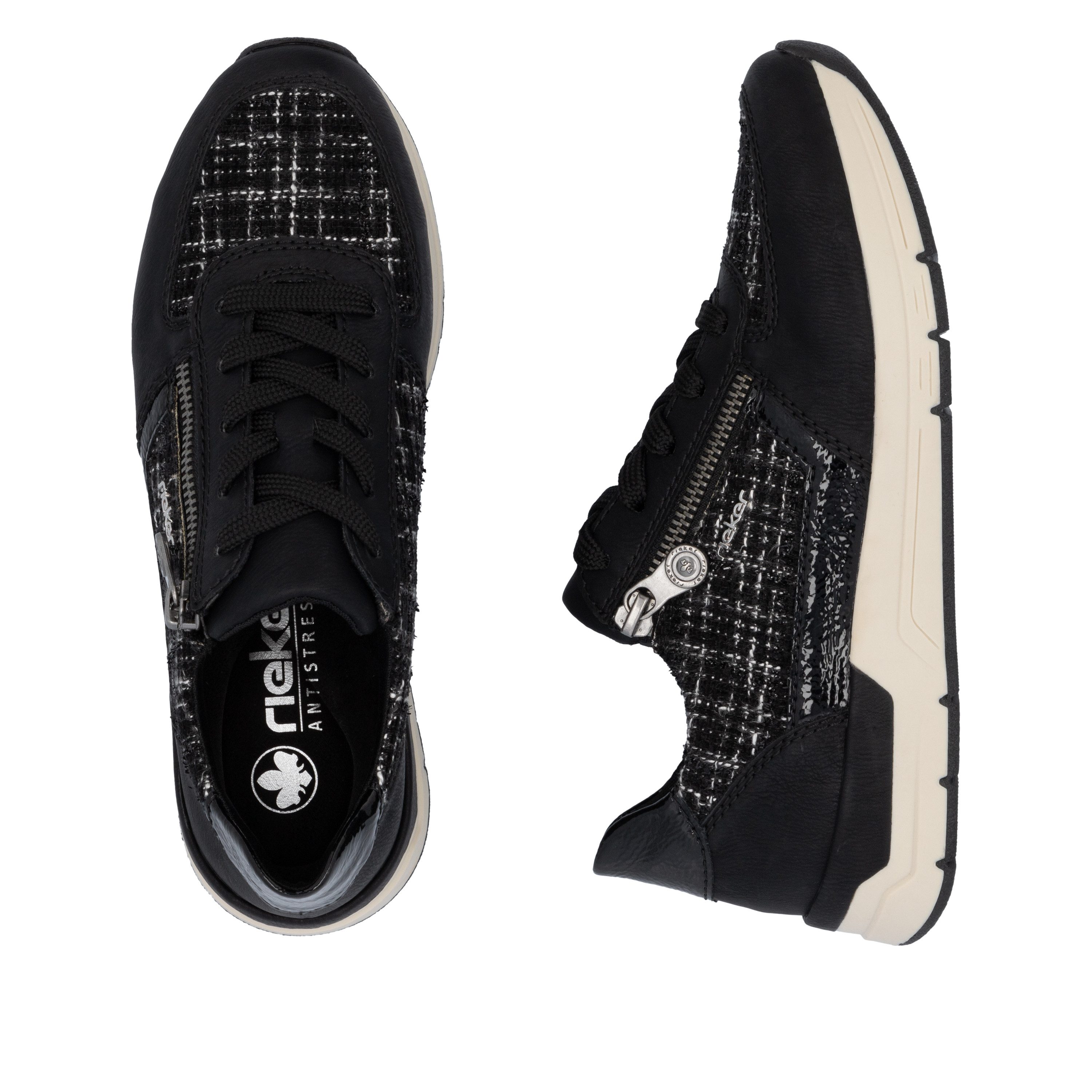 Rieker Sneakers , vrijetijdsschoen, veterschoen, halfschoen met modieuze accenten