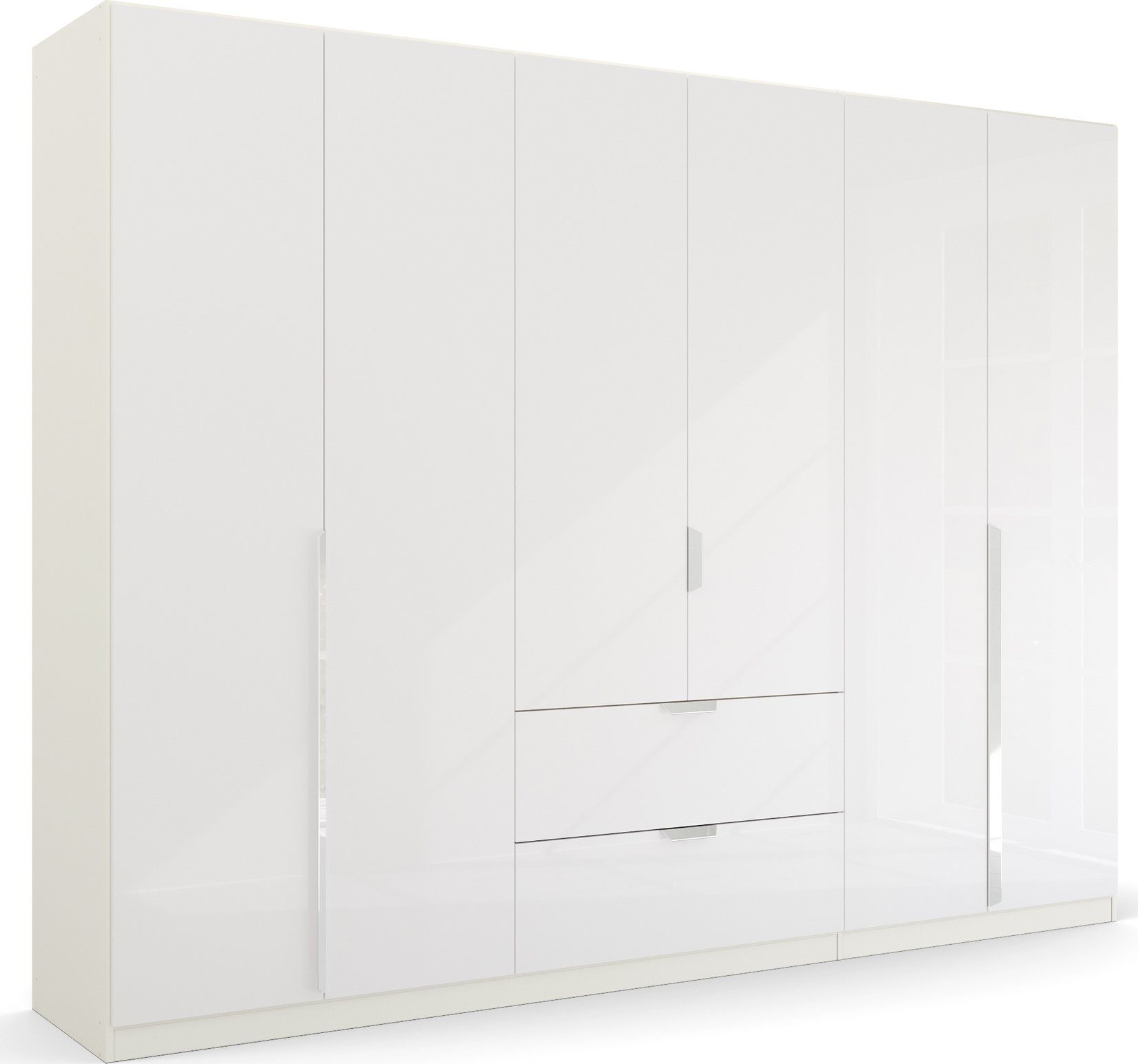 rauch Draaideurkast Glamour by Quadra Spin kledingkasten maat 271 cm x 210 cm x 54 cm wit