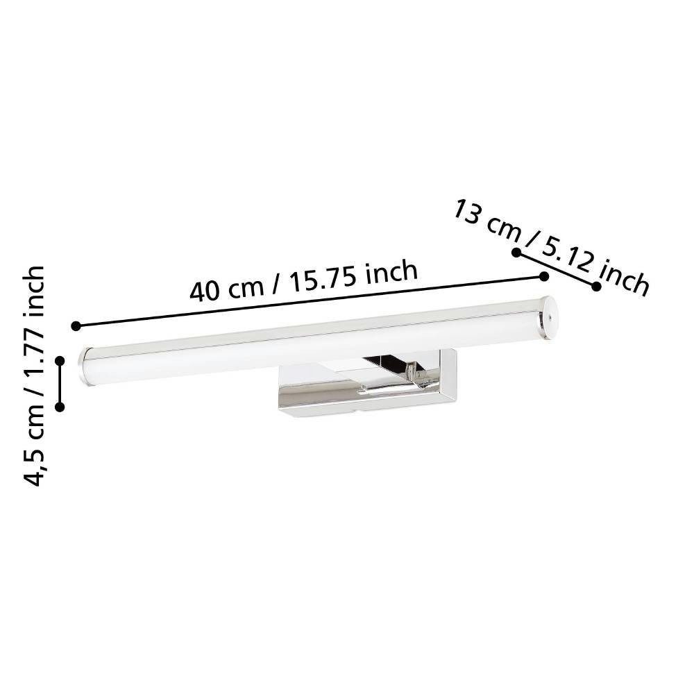 EGLO Wandlamp VADUMI spiegel lamp, badkamer lamp, LED, chroom, wit, IP44