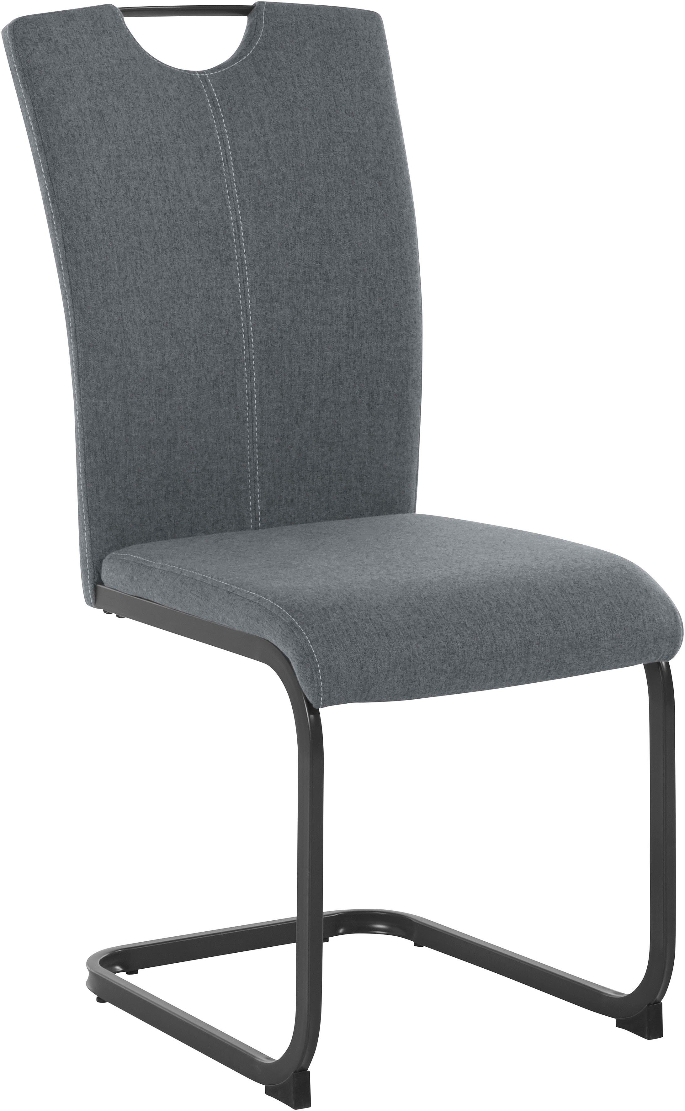 Homexperts Eetkamerstoel Viva (set van 2 of 4), overtrekstof in weefstof, metalen frame in antraciet (set)