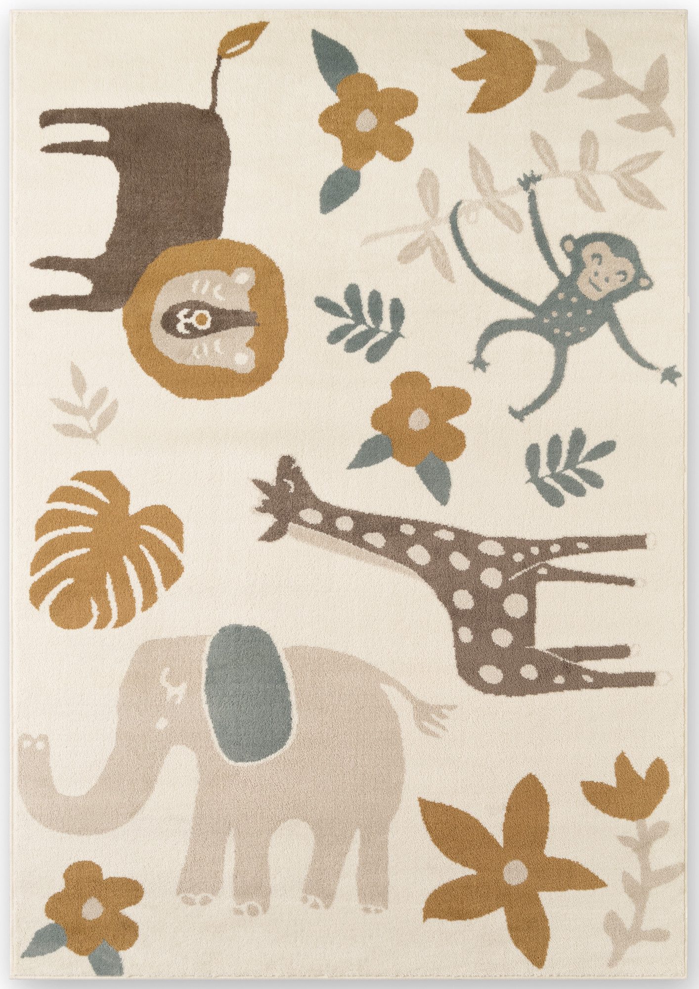 HANSE Home Kindervloerkleed Animal Safari Speeltapijt, stevig, kinderkamer, kortpolig, speelondergrond