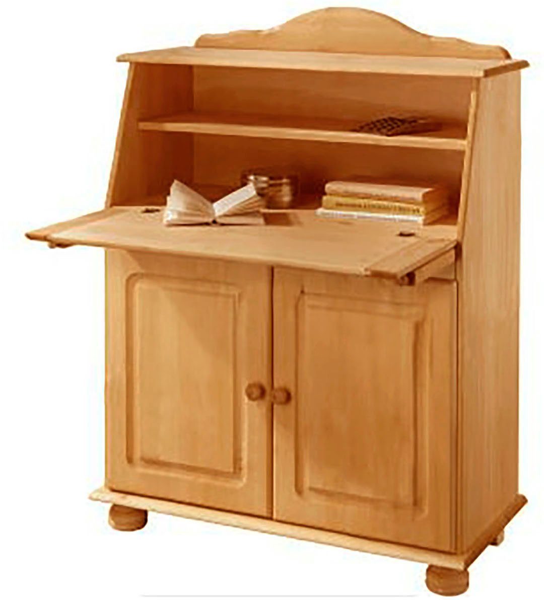 Home affaire Secretaire Mette, bureau in landhuisstijl, gemaakt van massief hout, breedte 82 cm