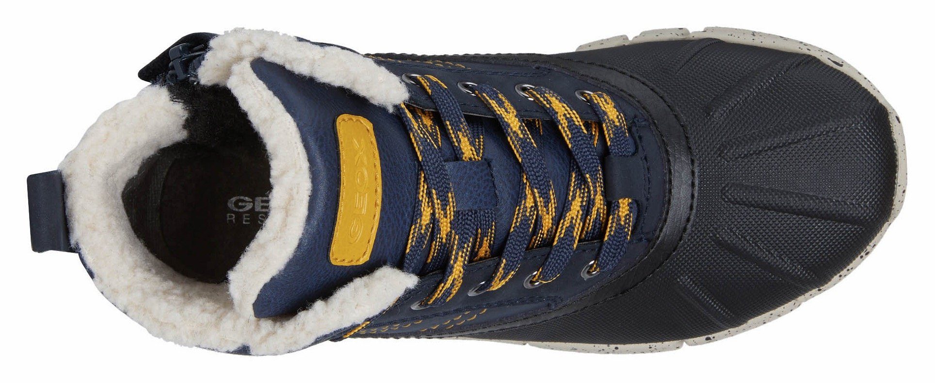 Geox Winterlaarzen J FLEXYPER BOY B ABX Veterschoenen, modderlaars met gespikkelde zool