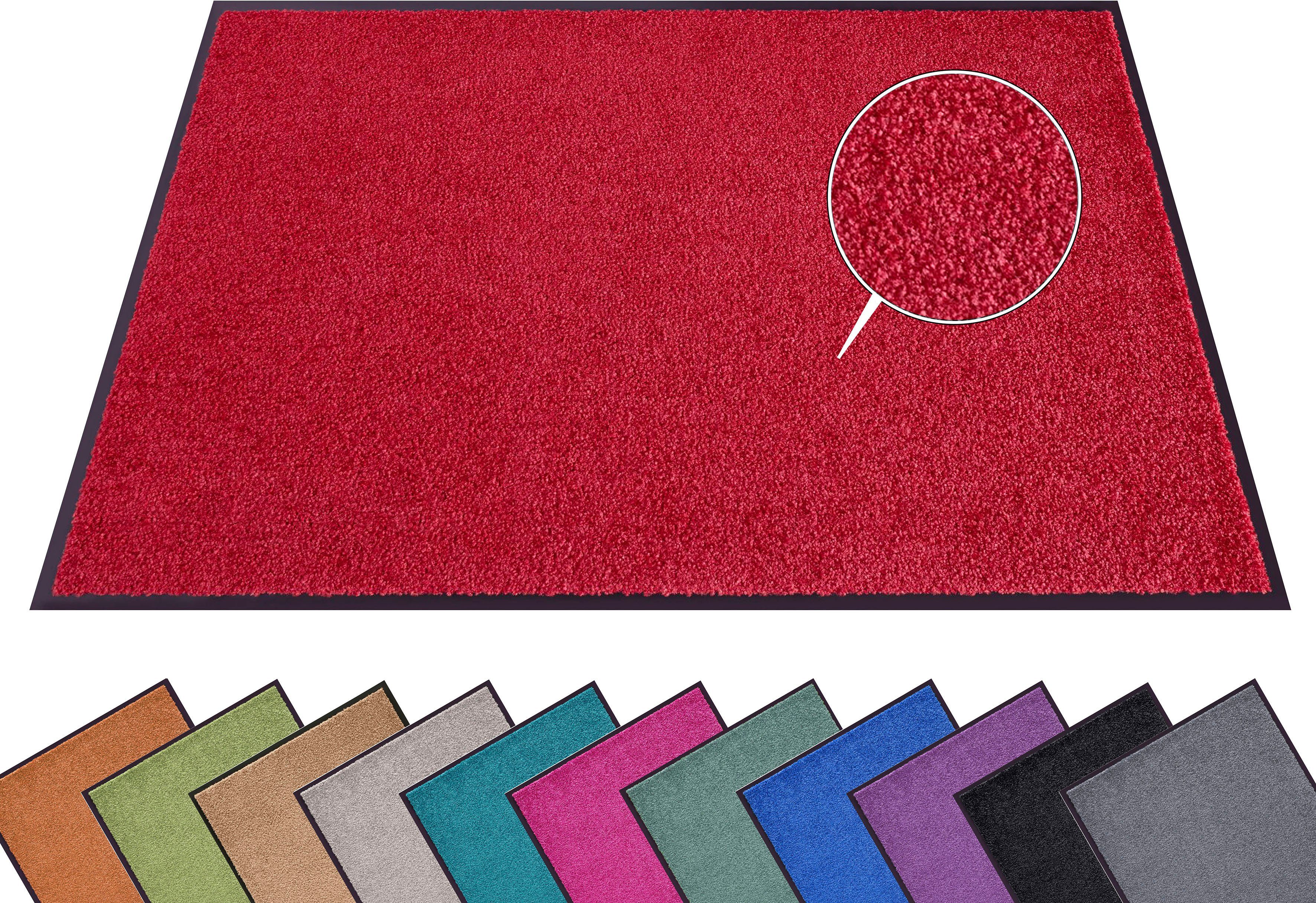 HANSE Home Mat Wash & Clean Vuilopvangmat, deurmat, in- en uitwendig, tapijt, loper, wasbaar deurmatten maat 120x180 cm rood