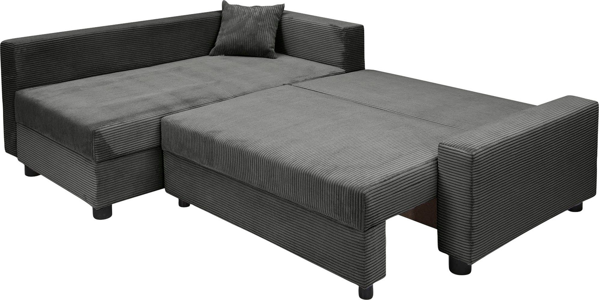 COLLECTION AB Hoekbank Parma L-vorm met slaapfunctie en bedlade, inclusief kussens, bonell-federkern
