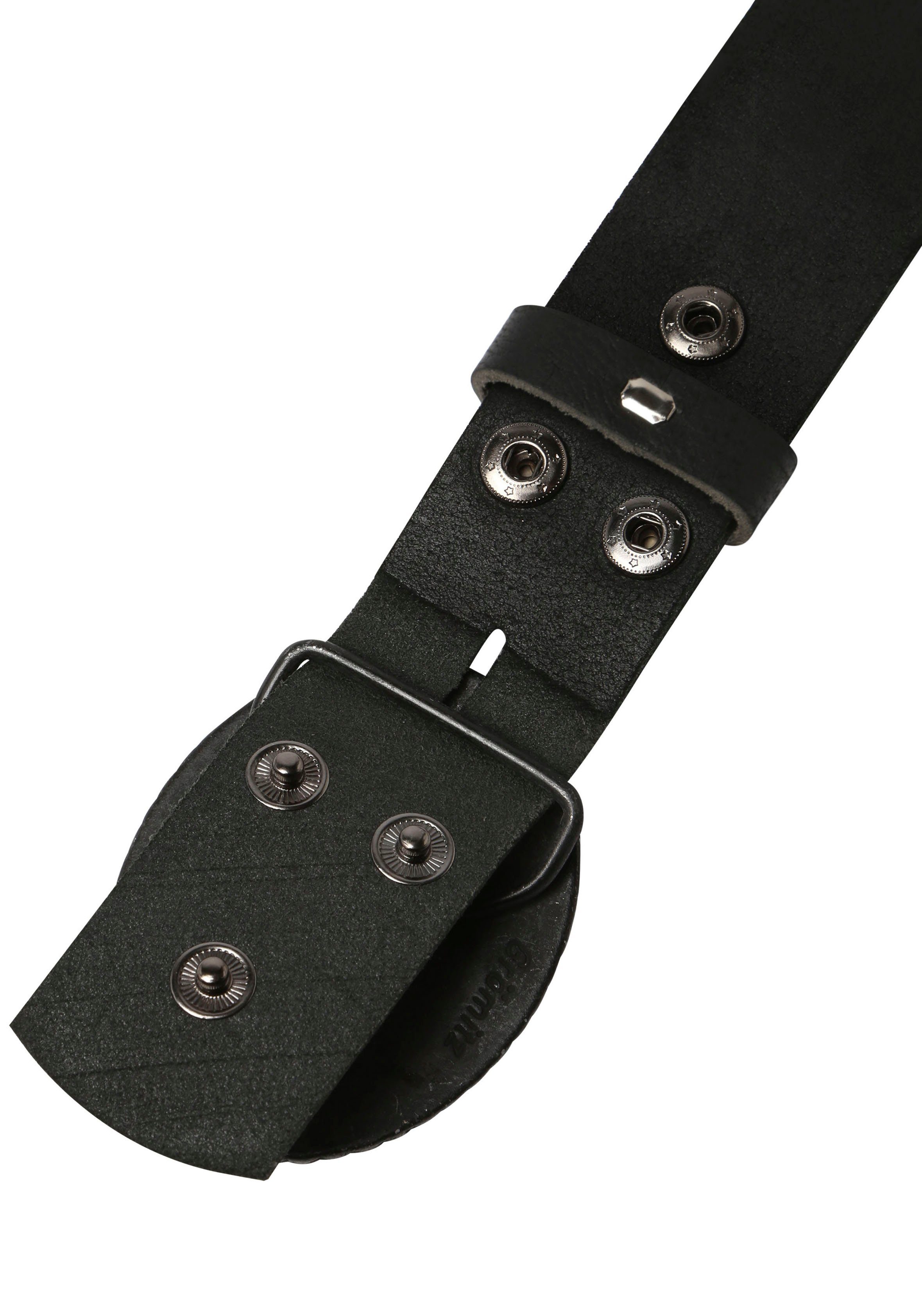 RETTUNGSRING by showroom 019° Leren riem Sluiting "Grömitz zwart gesatineerd met Swarovski-kristal veredeld"