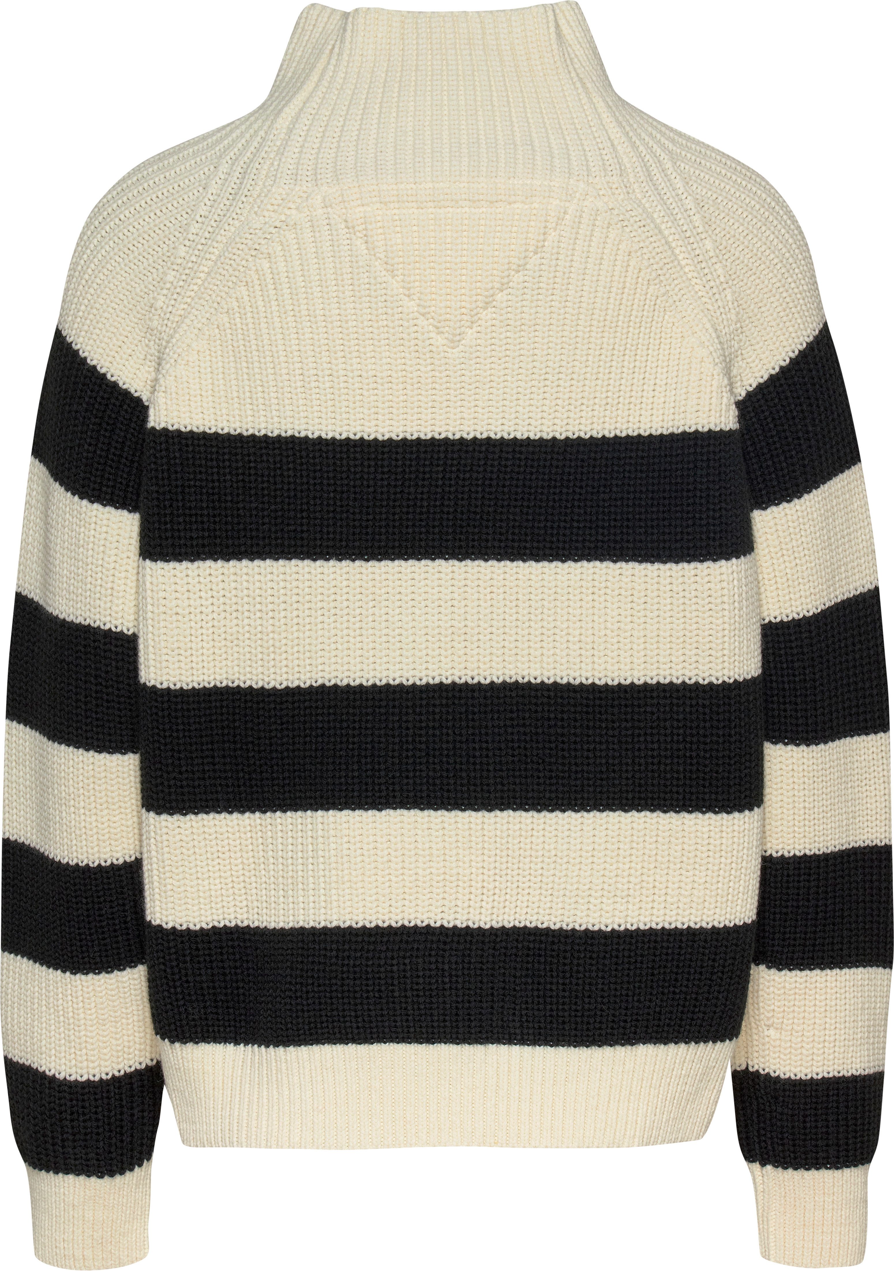 TOMMY JEANS Gebreide trui TJW STRIPE MOCKNCK BADGE SWEATER