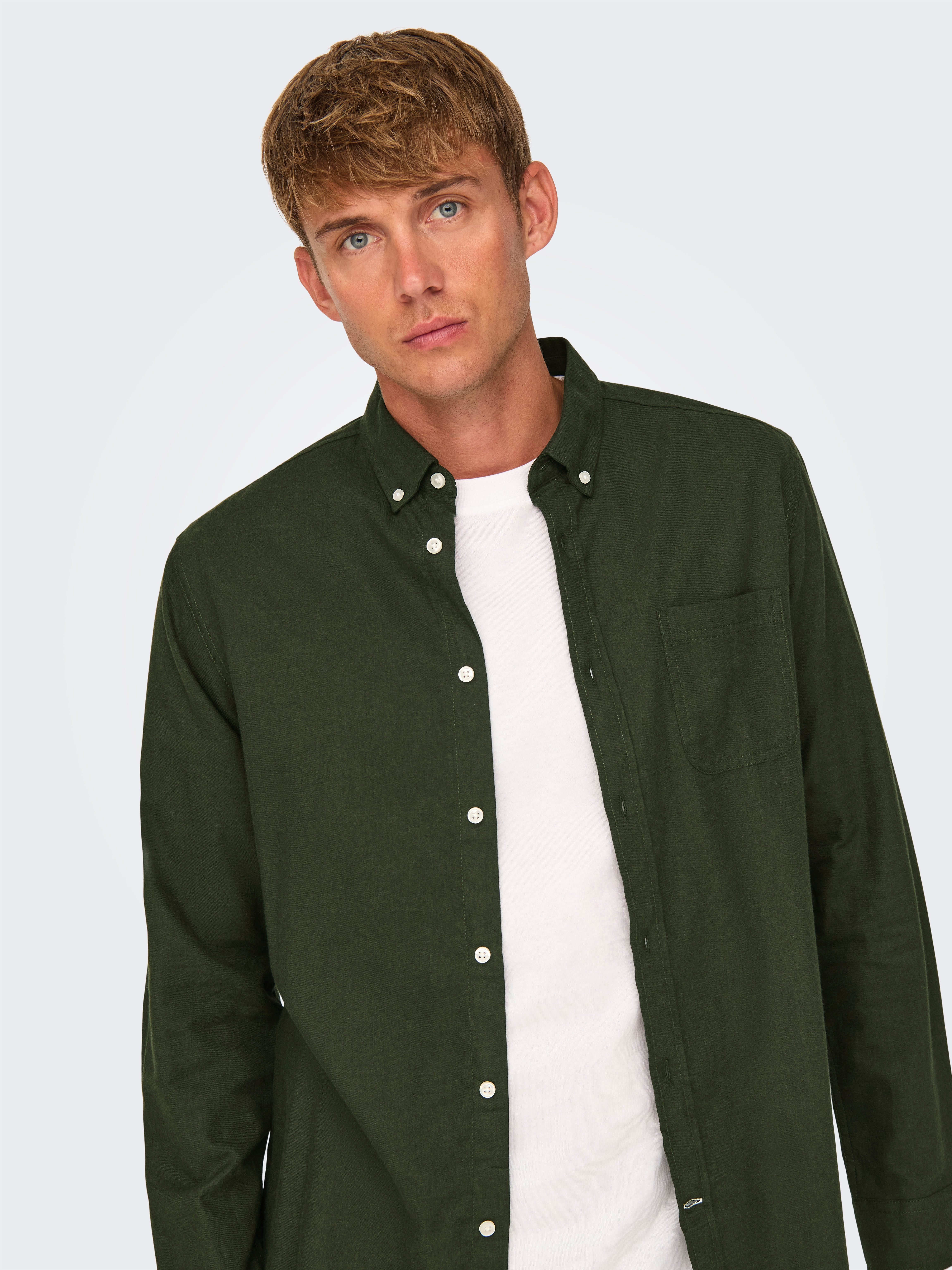 ONLY & SONS Overhemd met lange mouwen ONSROAD LIFE REG MELANGE LS SHIRT NOOS