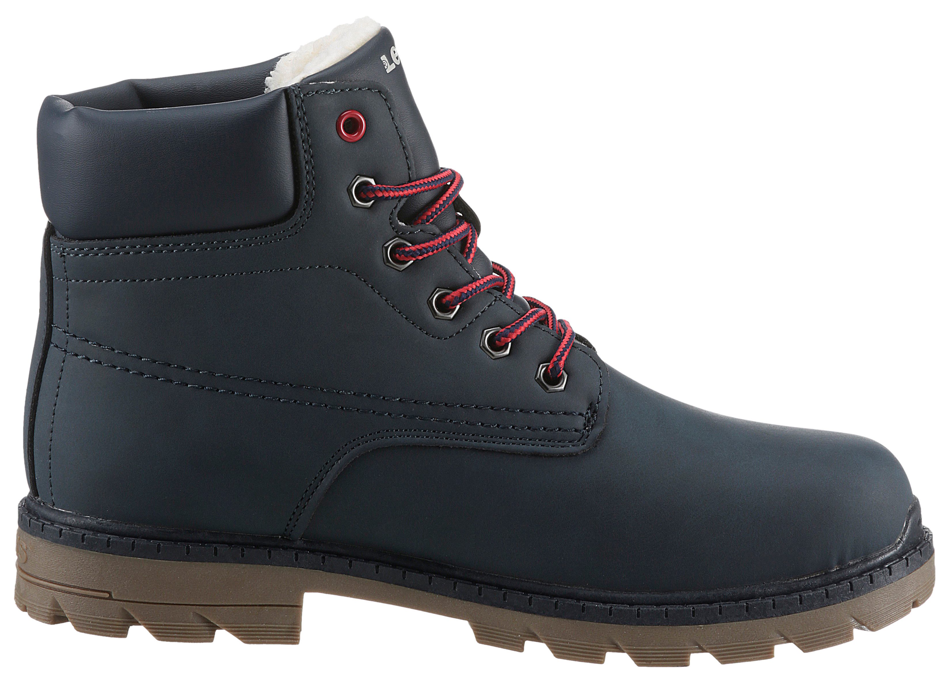 Levi's Kidswear Winterlaarzen LEVIS® NEW FORREST FUR , blokhak, outdoorschoen, veterschoenen met gepolsterde schacht
