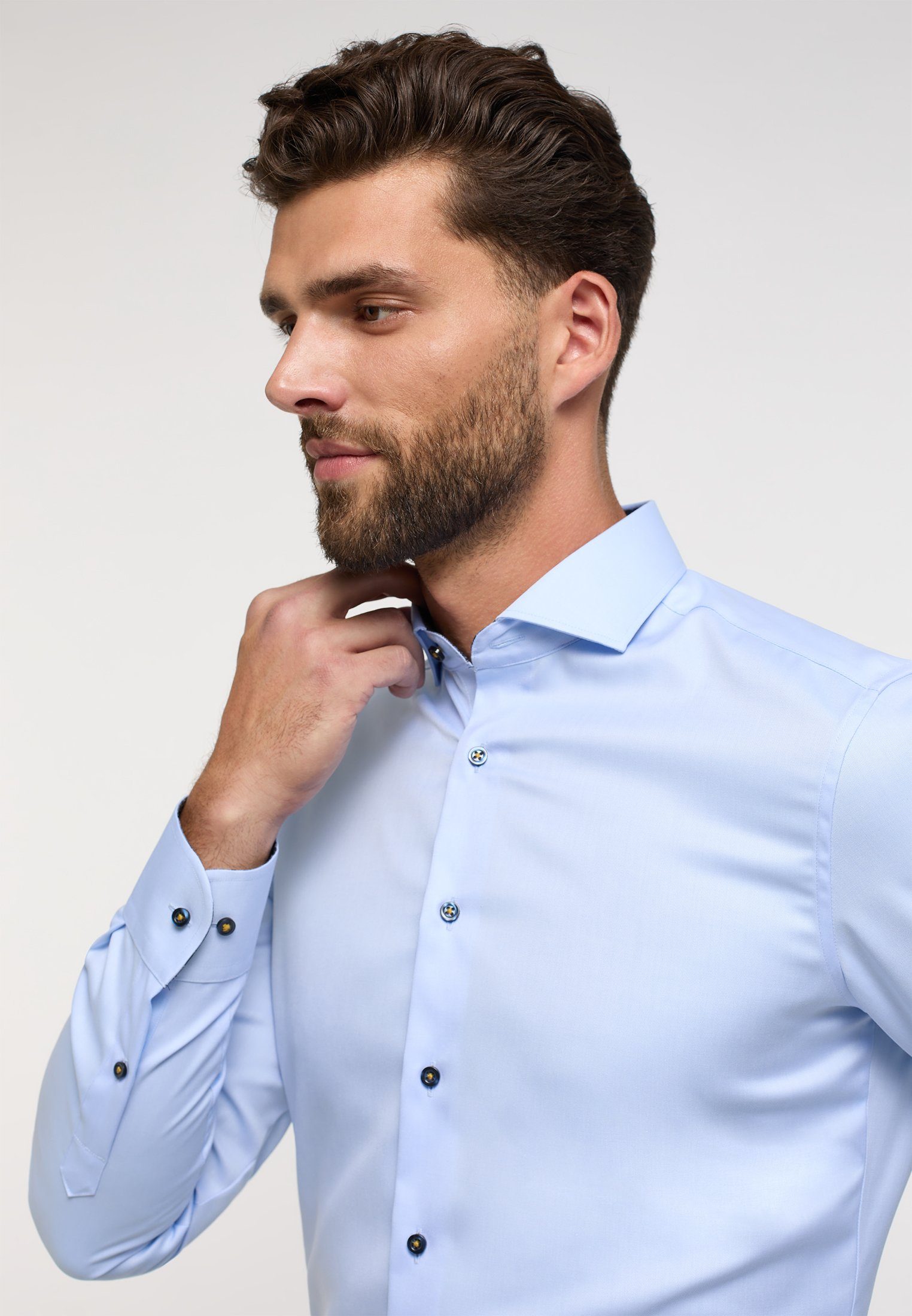 Eterna Overhemd met lange mouwen Slim fit NON IRON (strijkvrij)
