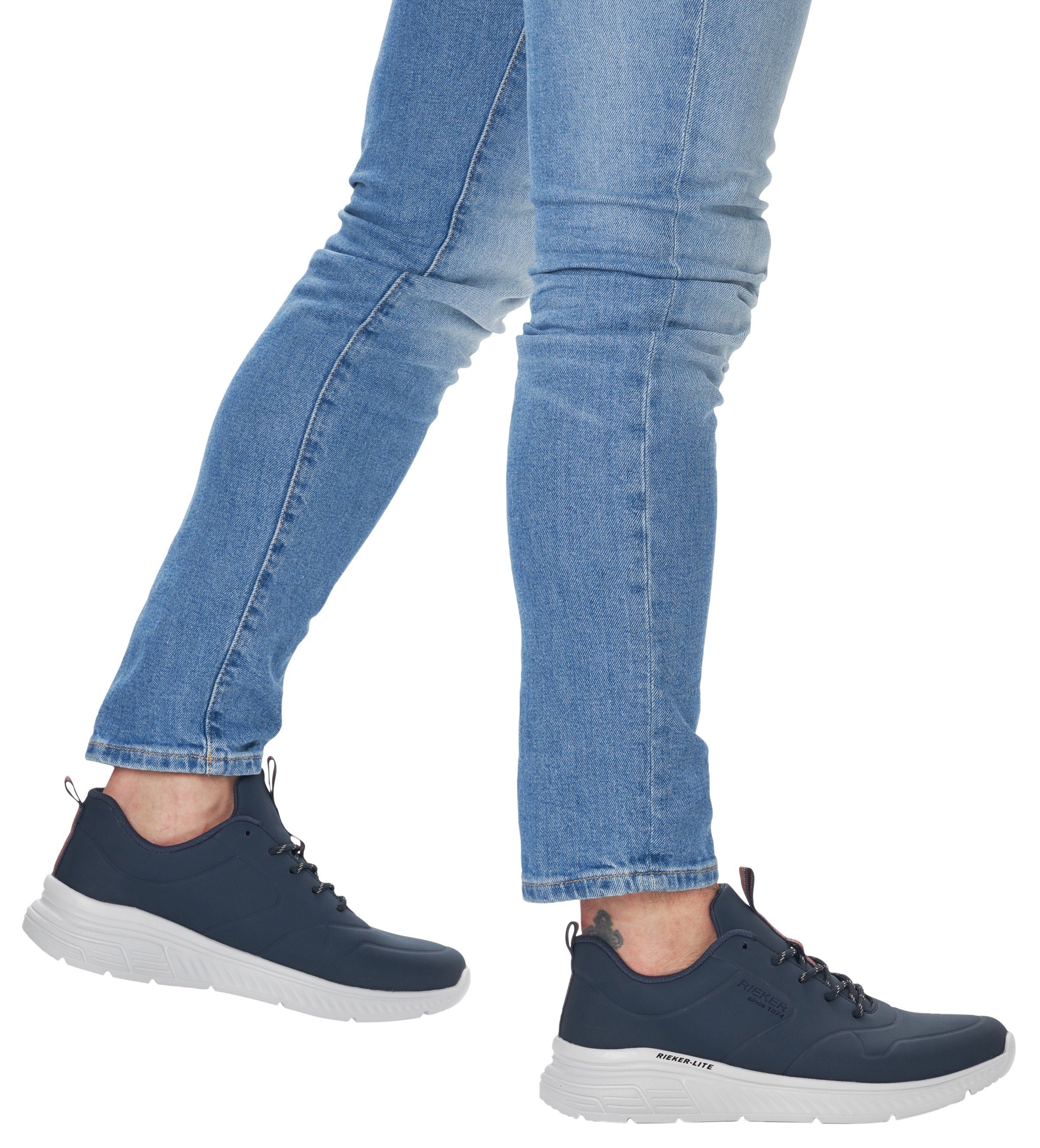 Rieker Sneakers met extra zachte bovenzool, vrijetijdsschoen, lage schoen, veterschoen