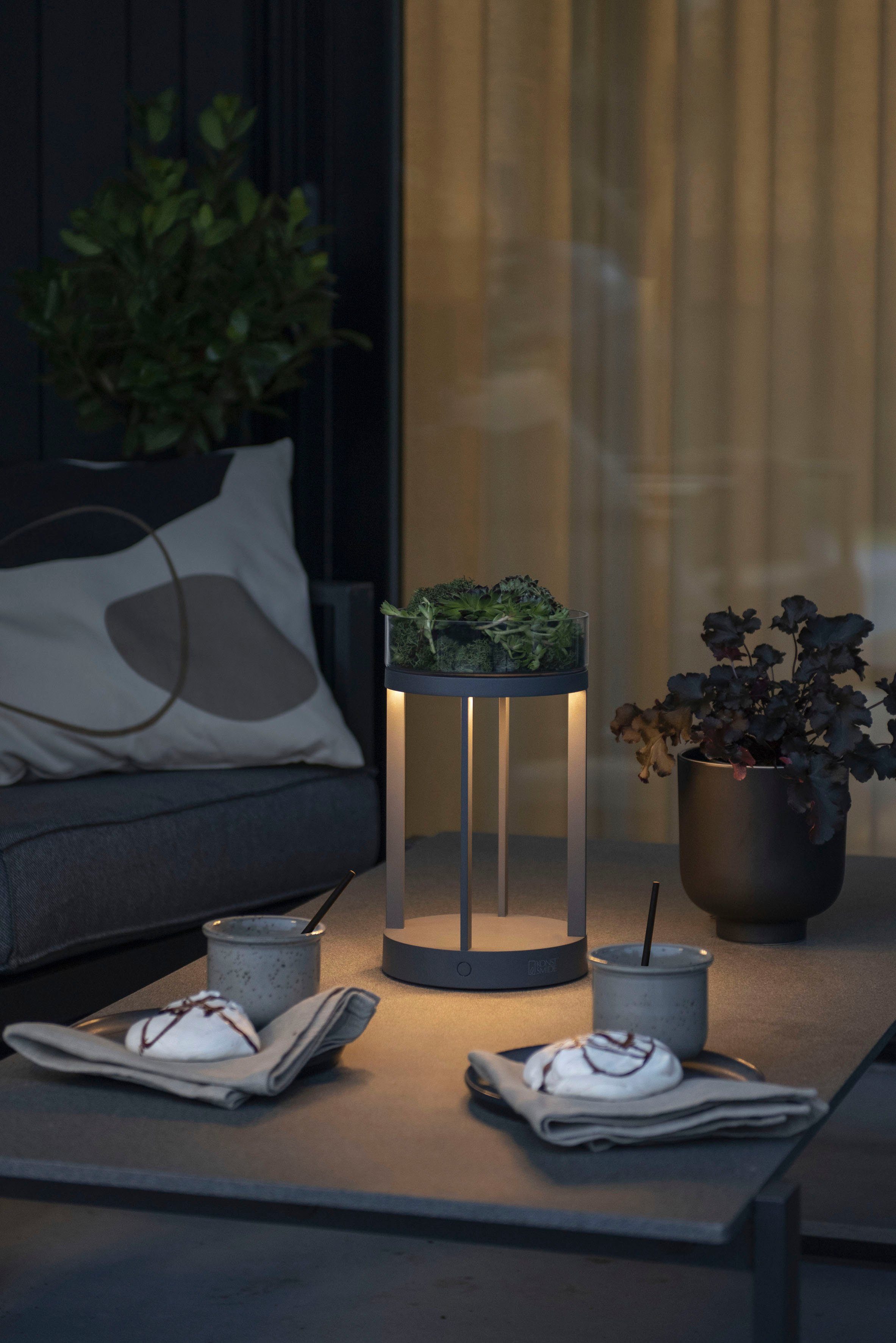 KONSTSMIDE Led-lantaarn Chieti Chieti LED USB-lantaarn, dimbaar 2700/3000K glasdeksel (2 stuks)