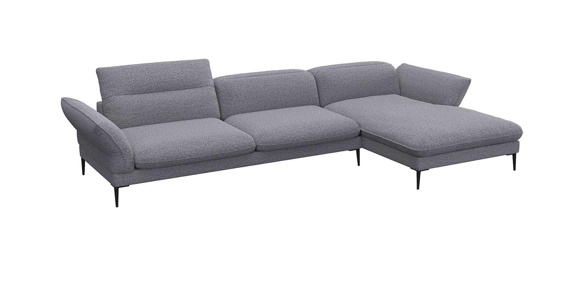 FLEXLUX Hoekbank Salino, functionele bank met recamiere, relaxbank, hoekbank Bank met arm- en hoofdeinde verstellingen, koudschuim & staalgolven