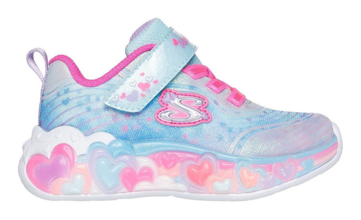Skechers Babyschoentjes ETERNAL HEART LIGHTS , blink,-klittenbandschoen met hart-applicatie, maat sjabloon om te downloaden