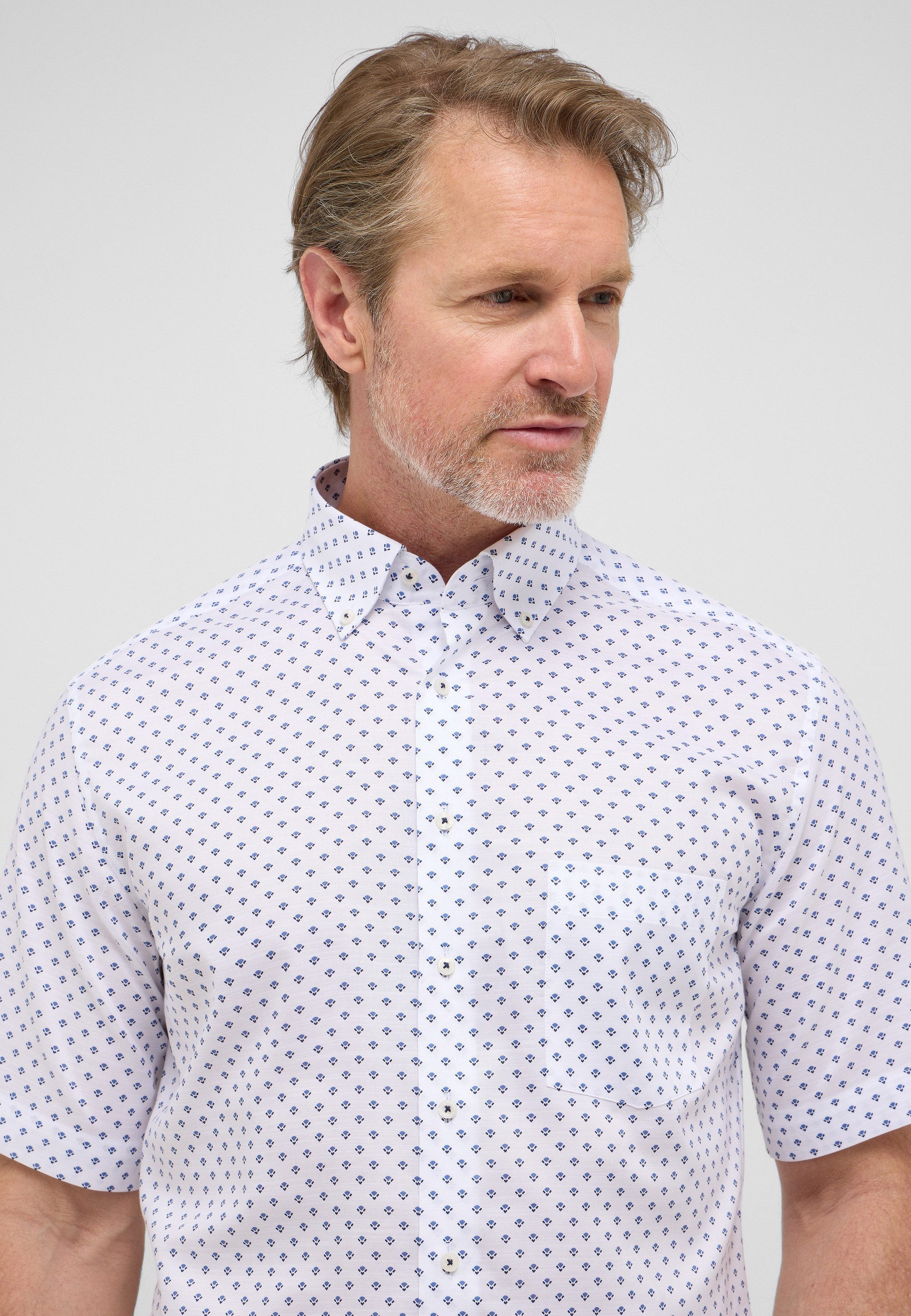 Eterna Overhemd met korte mouwen MODERN FIT EASY IRON (gemakkelijk te strijken)