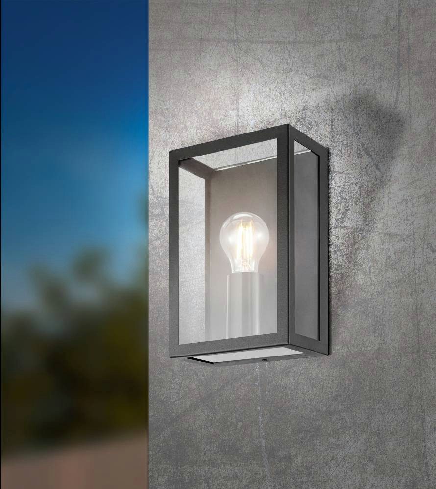 EGLO Wandlamp voor buiten ALAMONTE 1 zwart / l17 x h26 x b26 cm / spatwaterdicht / rustiek