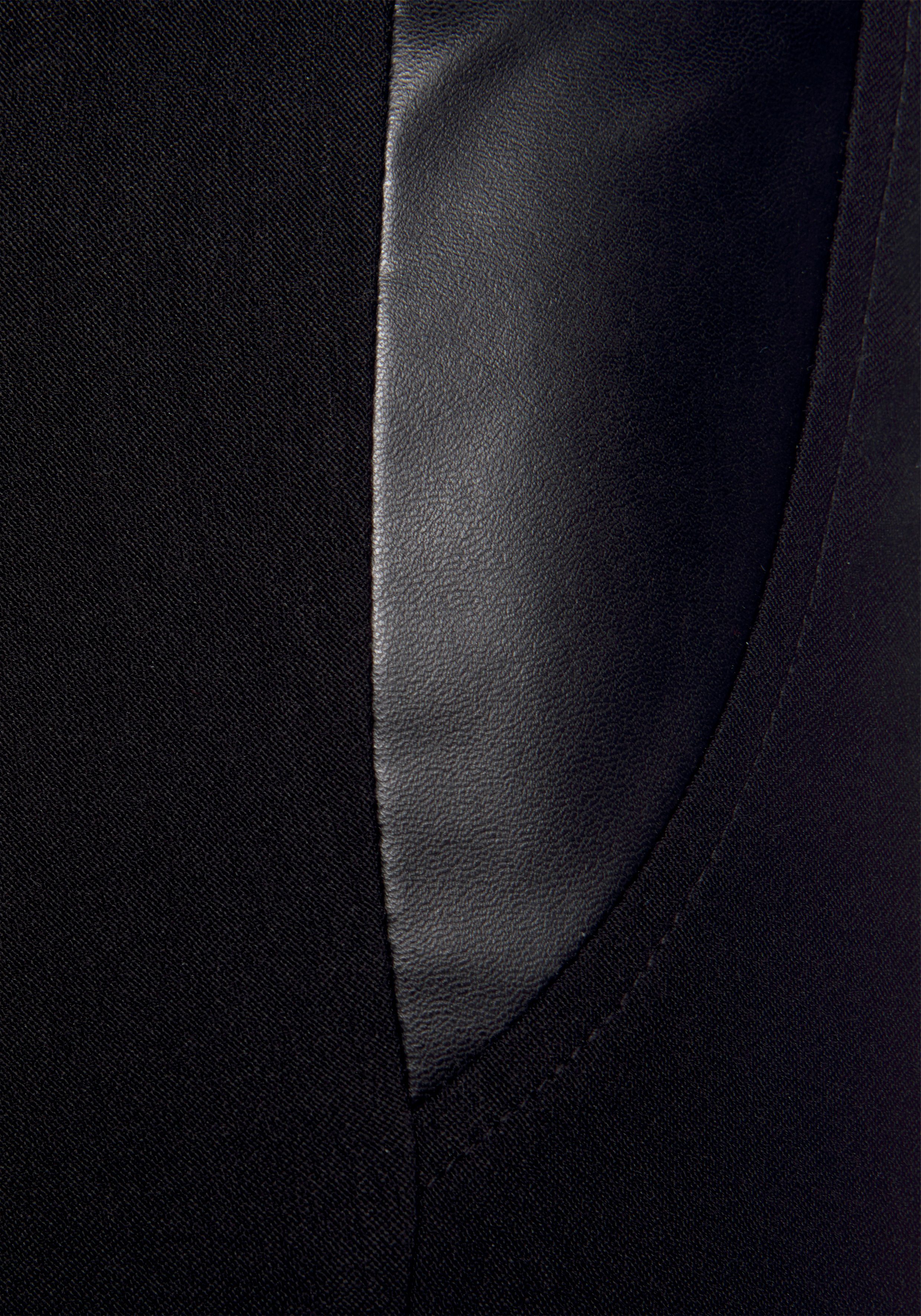 Lascana Stretchbroek met inzetstukken van imitatieleer, elegante jerseybroek, casual-chic