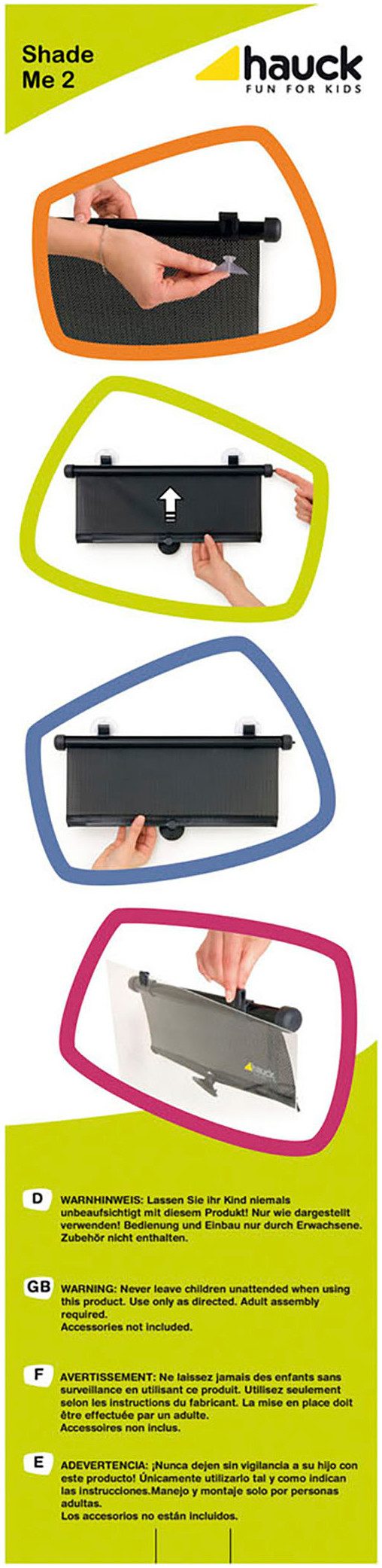 Hauck Autozonwering Shade Me 2 (set, 2 stuks)