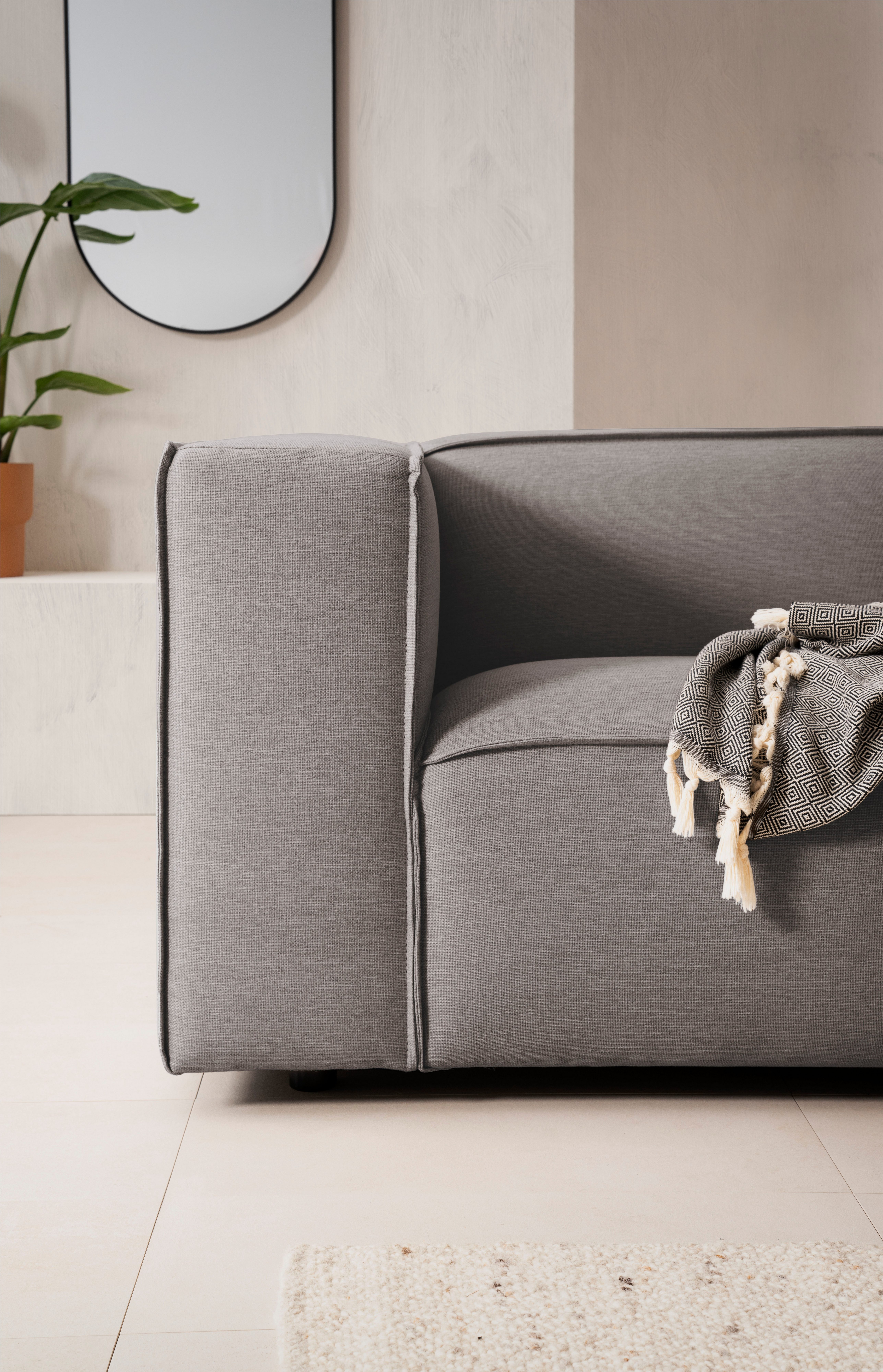 LeGer Home by Lena Gercke 3-zitsbank PIARA, bank met biesnaad, sofa in cord of linnenlook