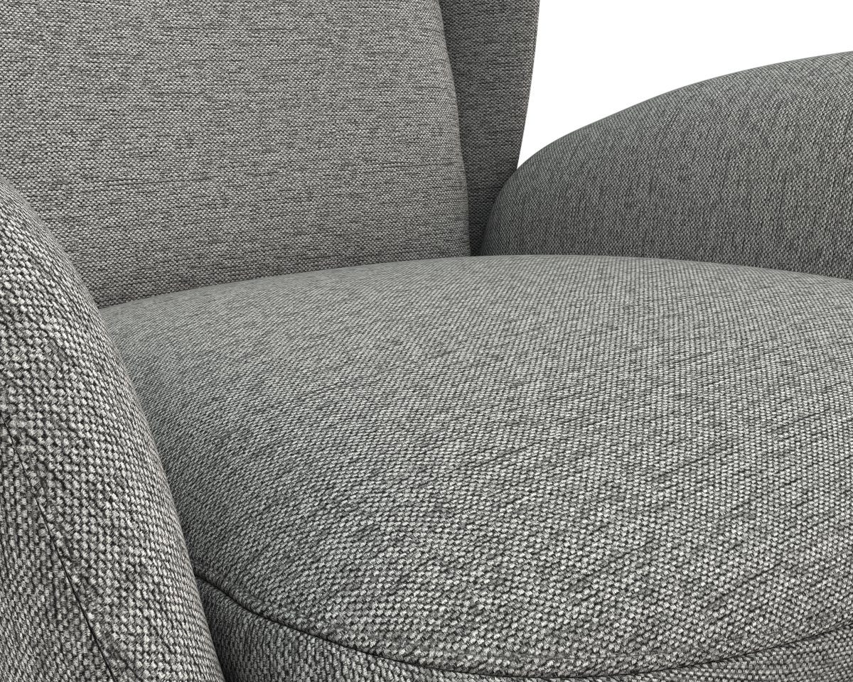 FLEXLUX Oorfauteuil Padova Stijl & comfort, organische vorm, geïntegreerde lendensteun, zwarte voet