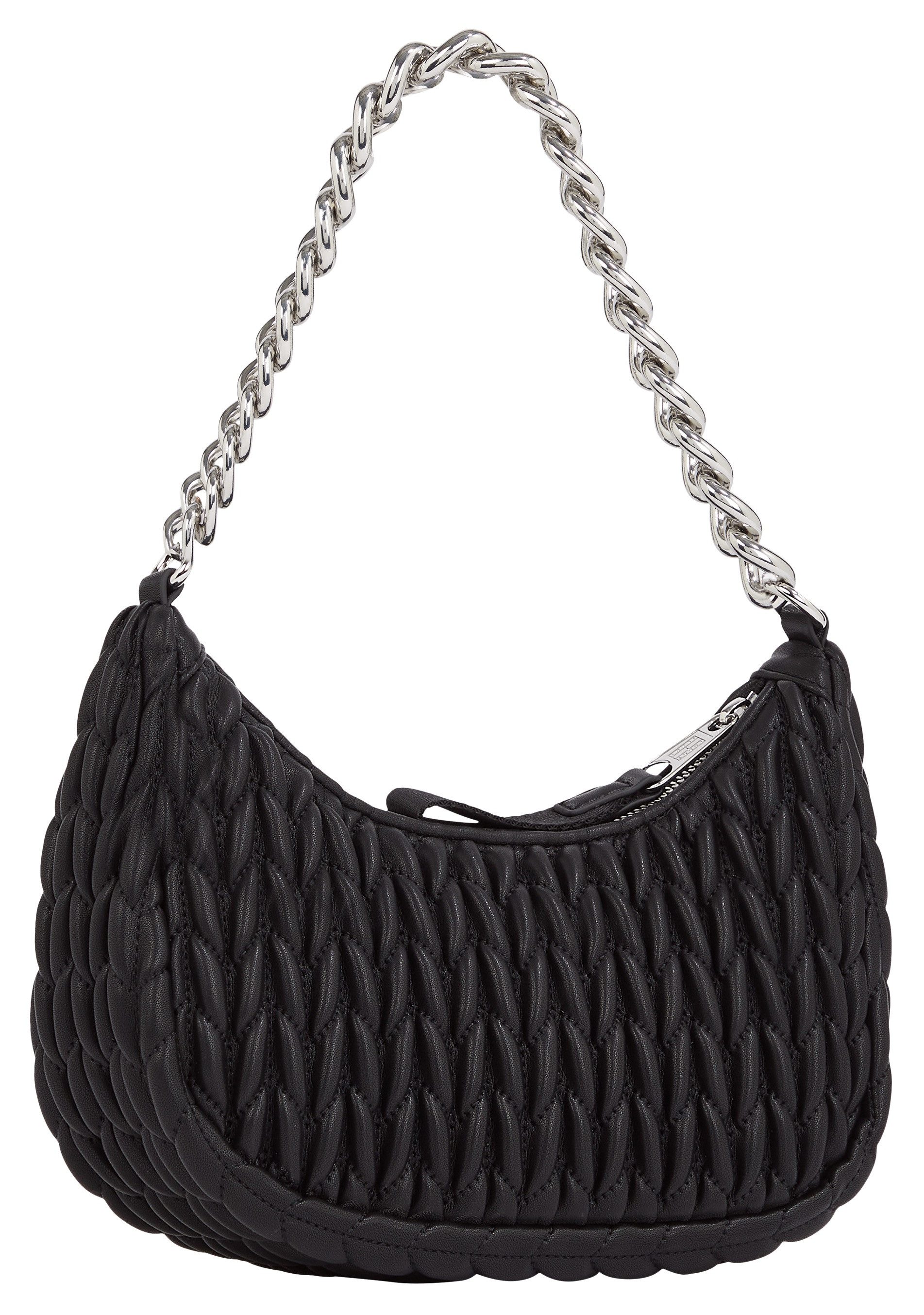 TOMMY JEANS Schoudertas TJW ICONIC SHOULDER QUILTED , dames schoudertas, draagtas met decoratieve kettinghandvat